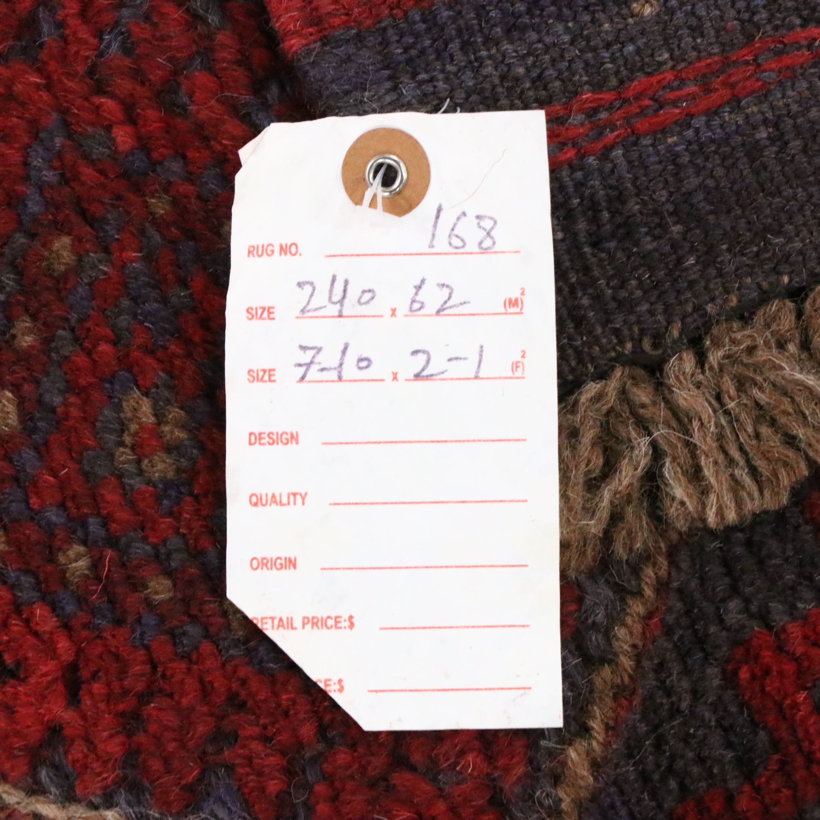 2'2 x 8' Hand-Knotted Afghan Mashwani Carpet Runner