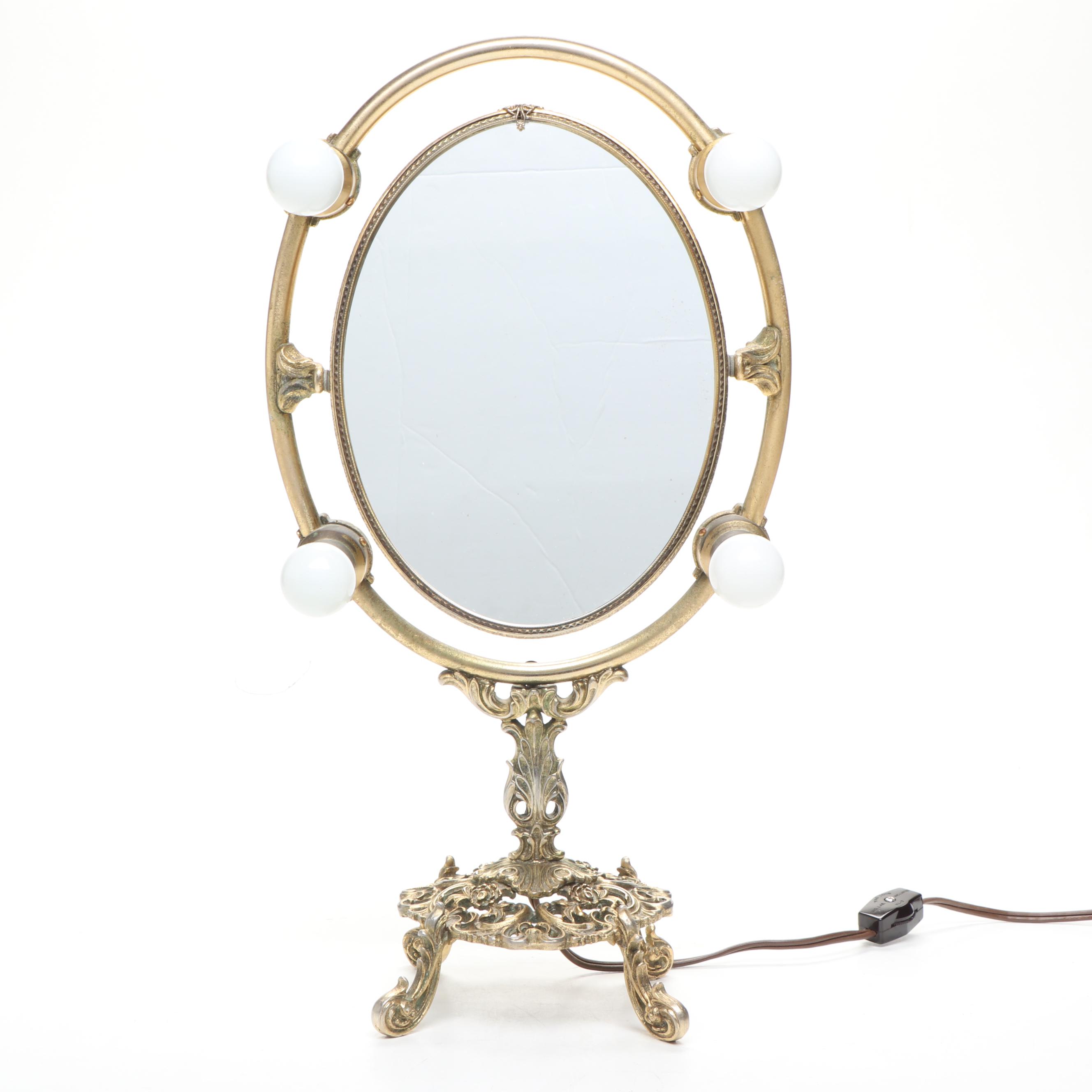 Hollywood Regency Style Illuminated Vanity Mirror, Mid to Late  20th Century