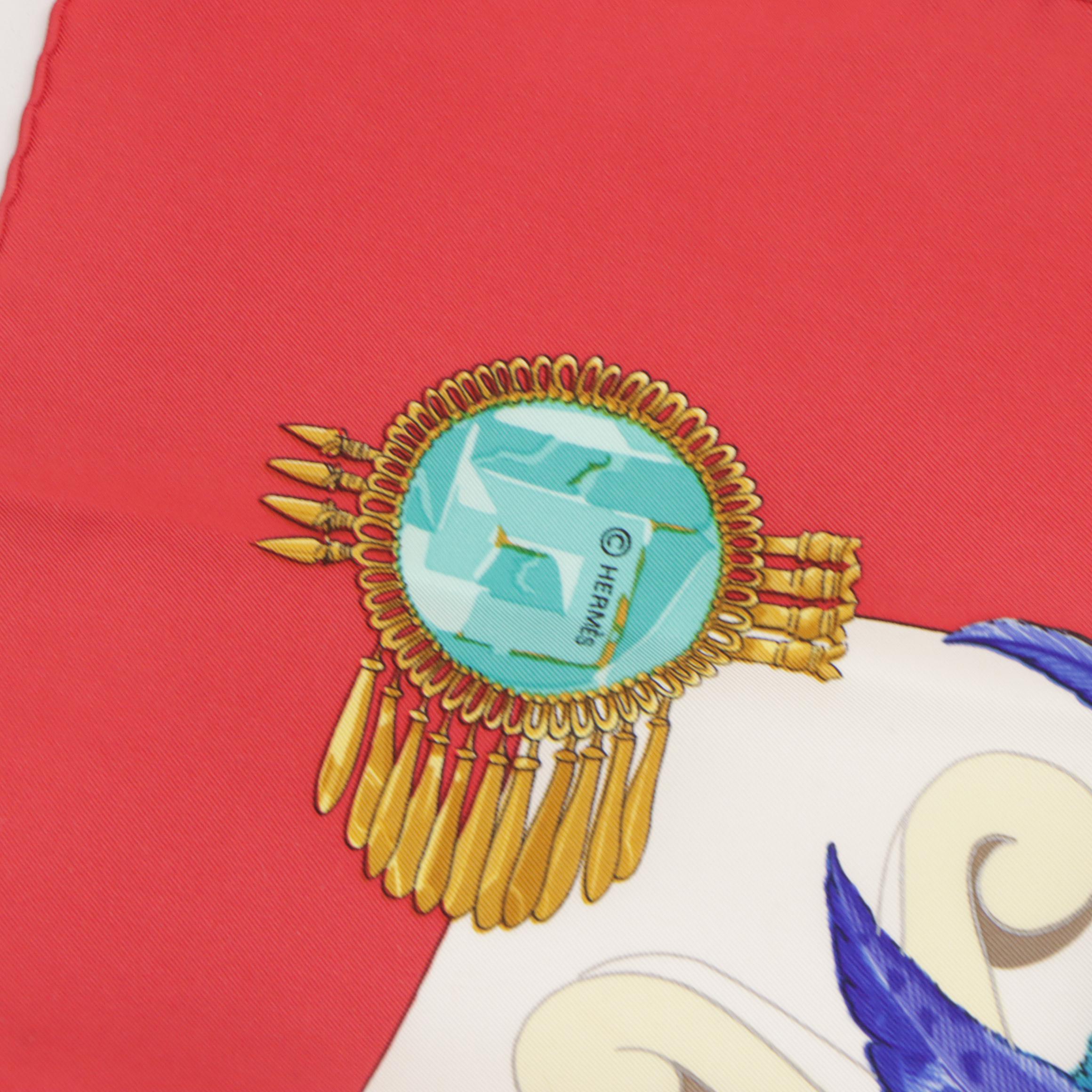 Hermès "Mexique" Scarf 90 in Silk Twill