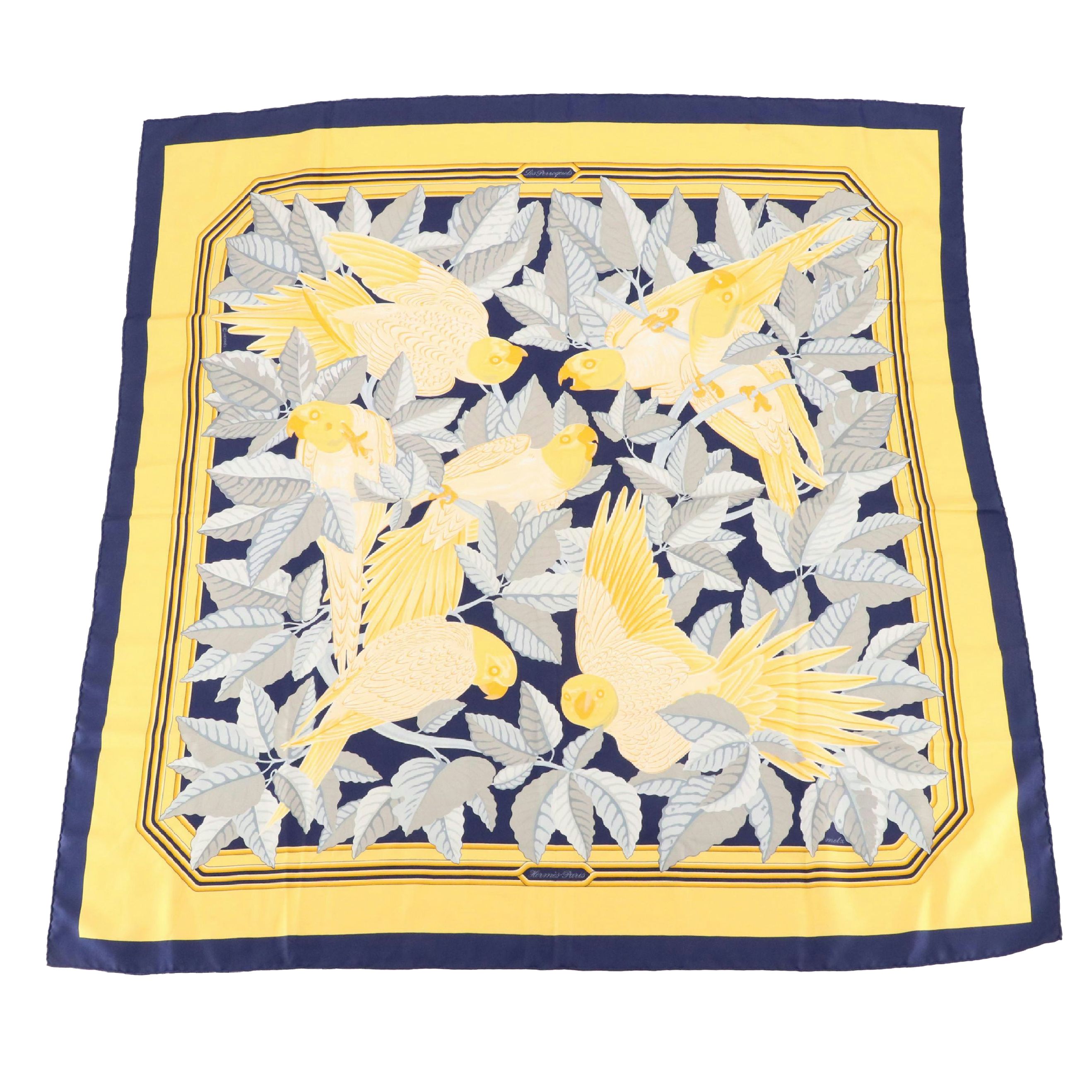 Hermès "Les Perroquets" Silk Twill Scarf 90