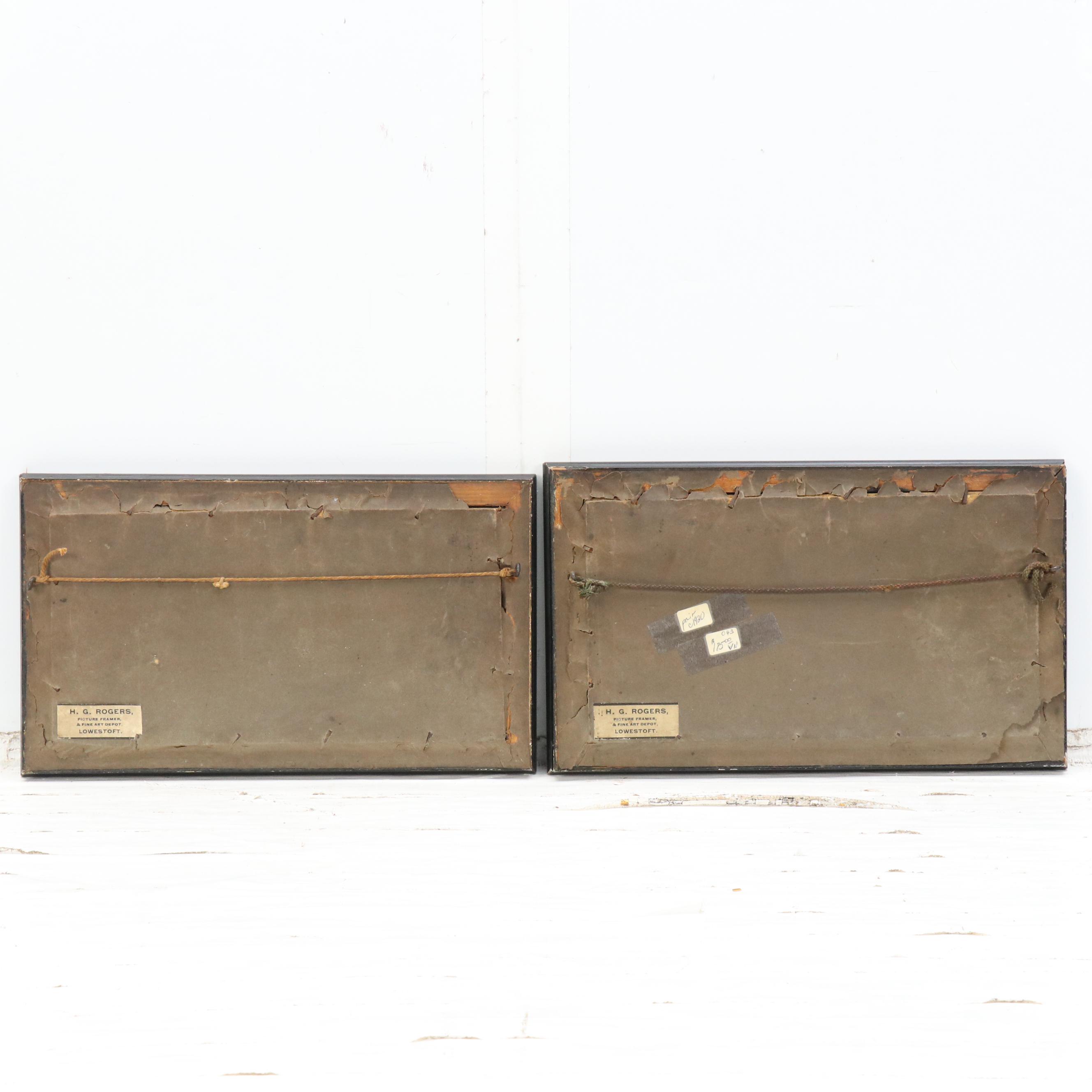 W. Wang Watercolor Paintings of Middle Eastern Desert Scenes, 20th Century