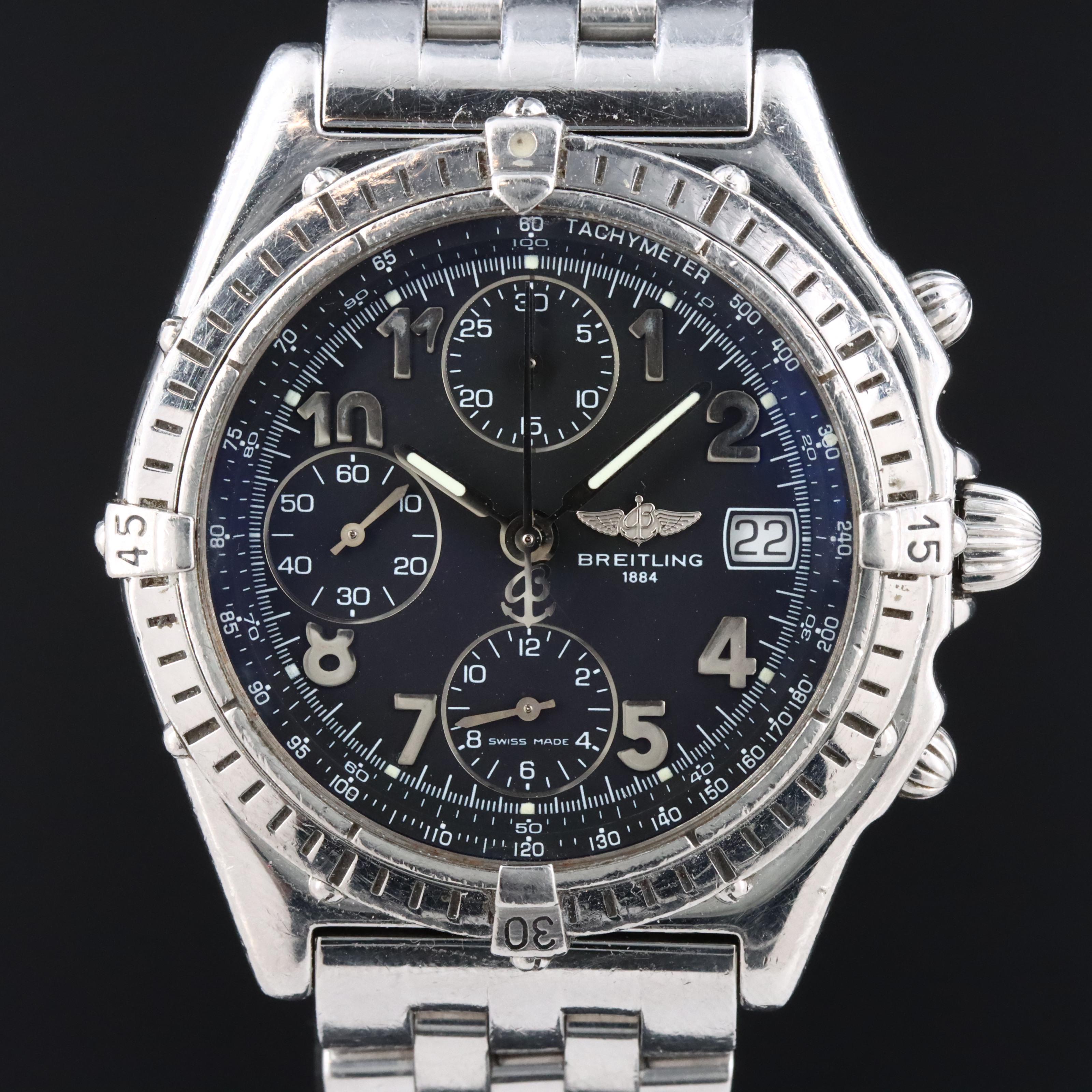 1998 Breitling Chronomat Stainless Steel Blackbird A 13050.1 Watch