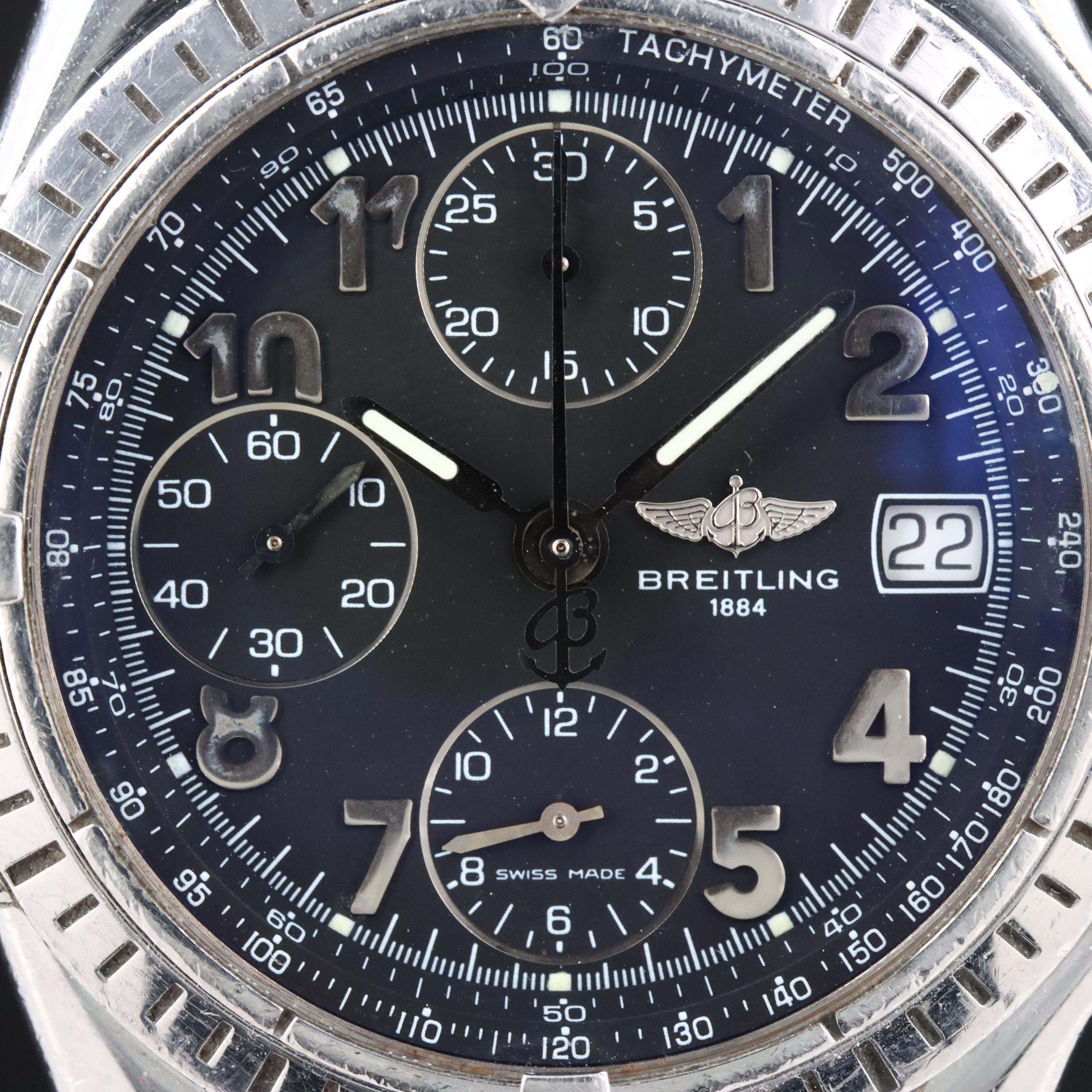 1998 Breitling Chronomat Stainless Steel Blackbird A 13050.1 Watch