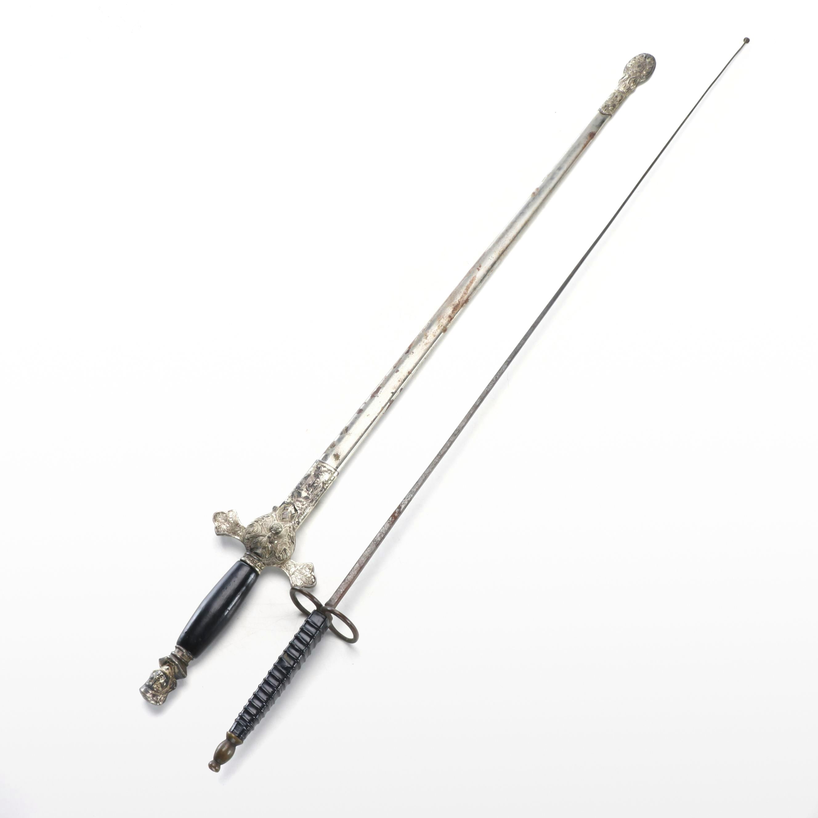 Knights of Columbus Fraternal Sword with German Fencing Foil