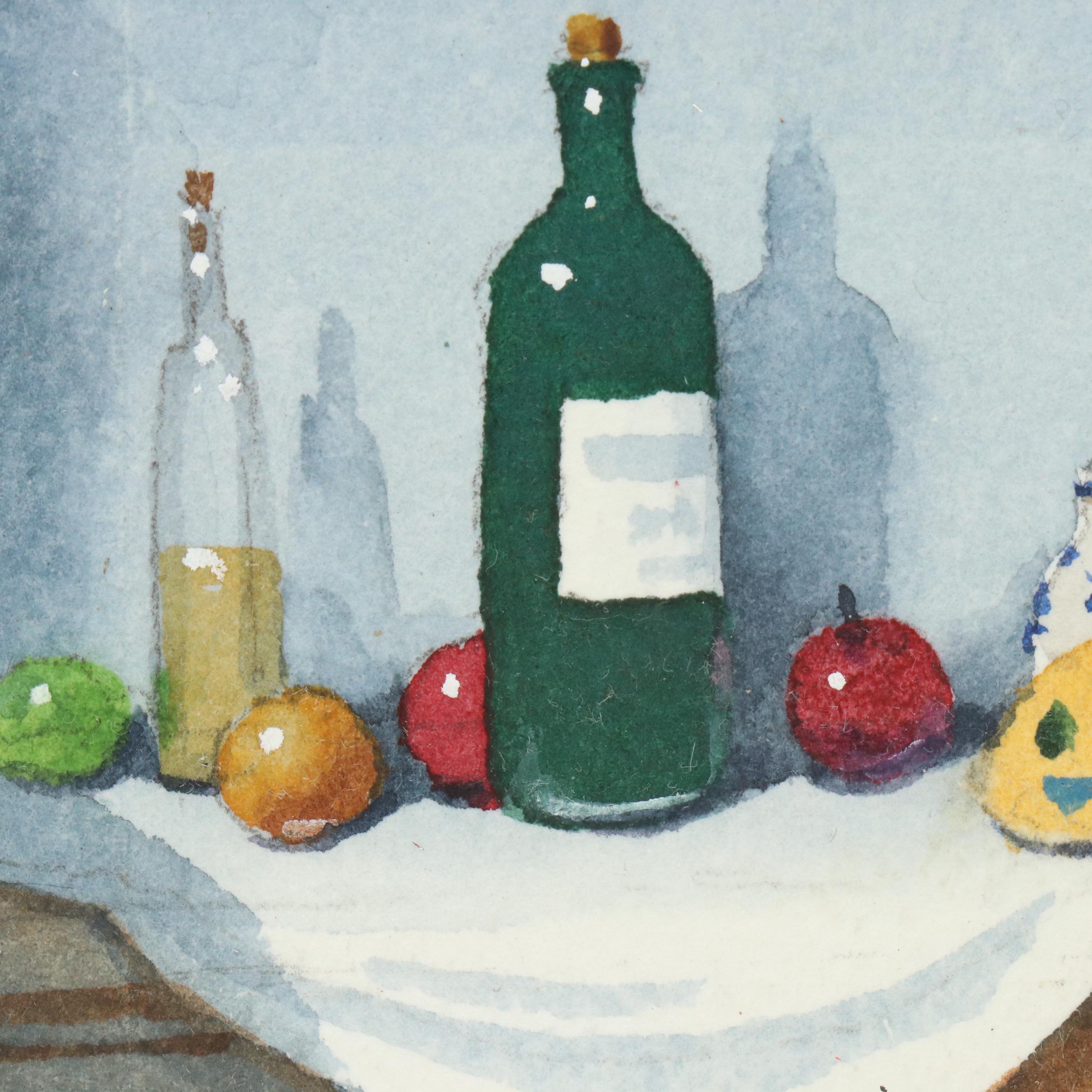 Timothy Clyde Strain Miniature Still Life Watercolor Paintings, 21st Century