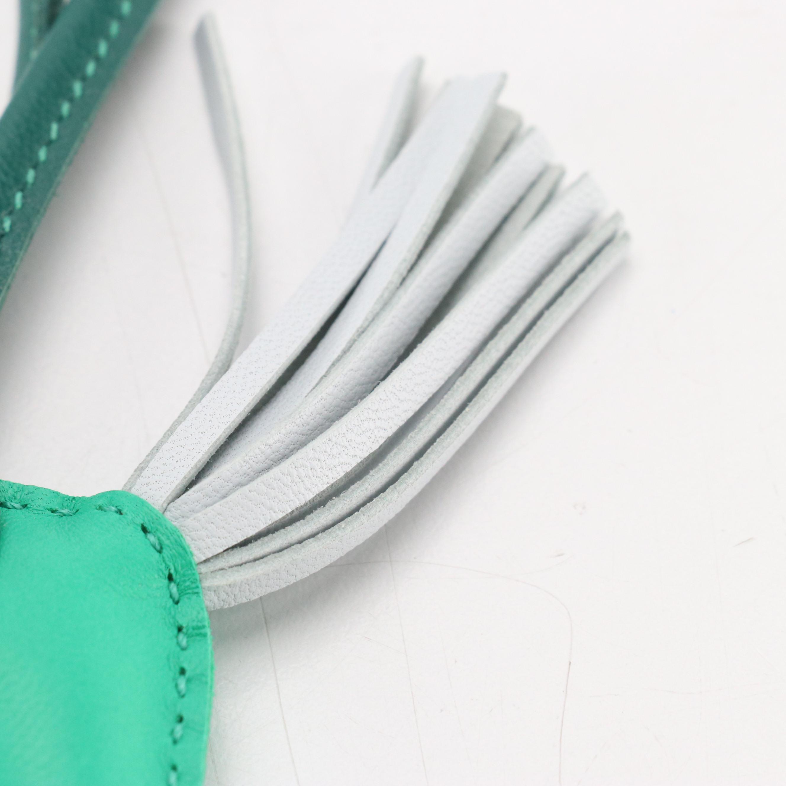 Hermès Rodeo PM Bag Charm in Tricolor Milo Lambskin Leather with Box