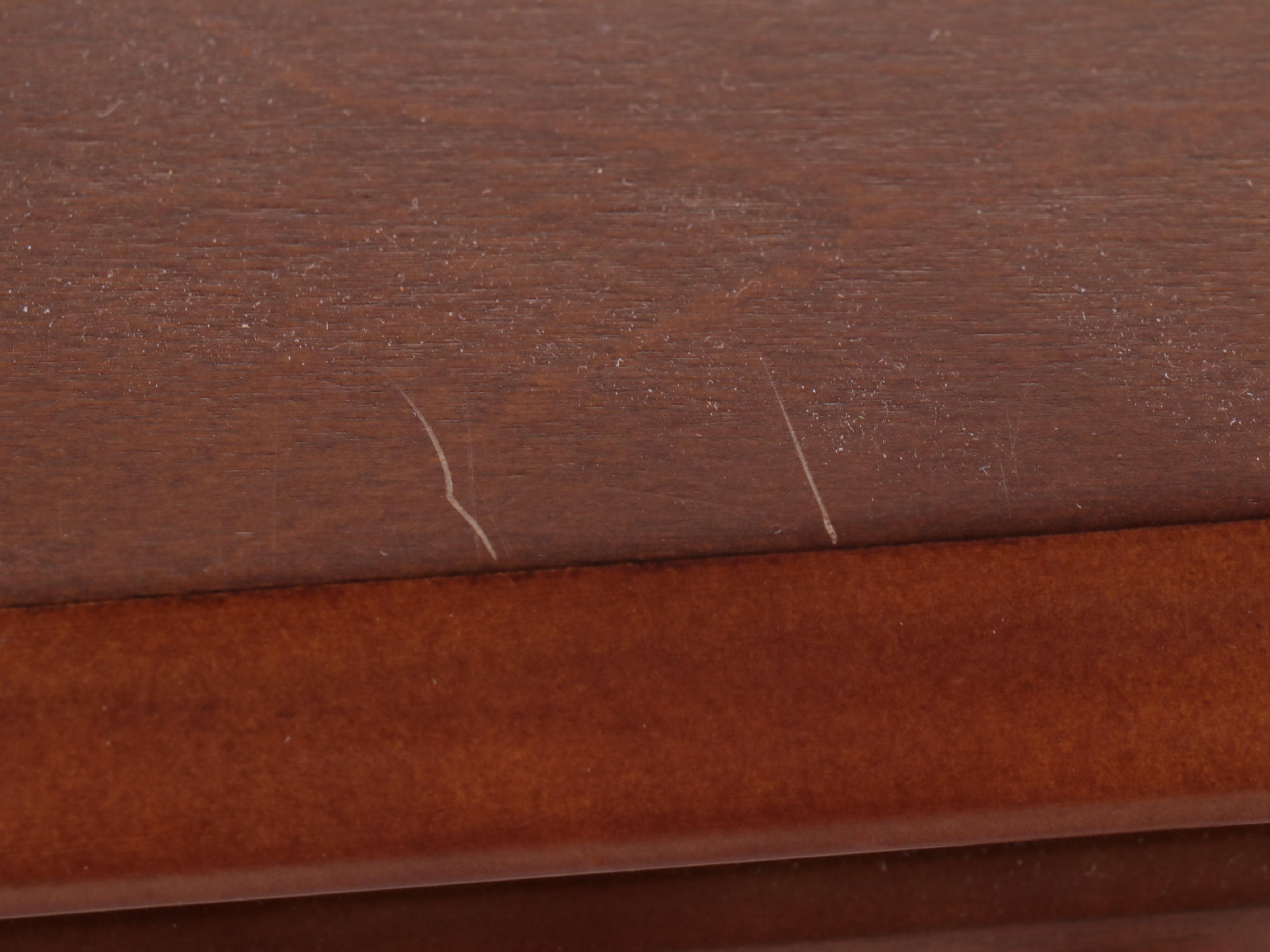 Walnut Finish Two-Drawer Desk with Turned Legs