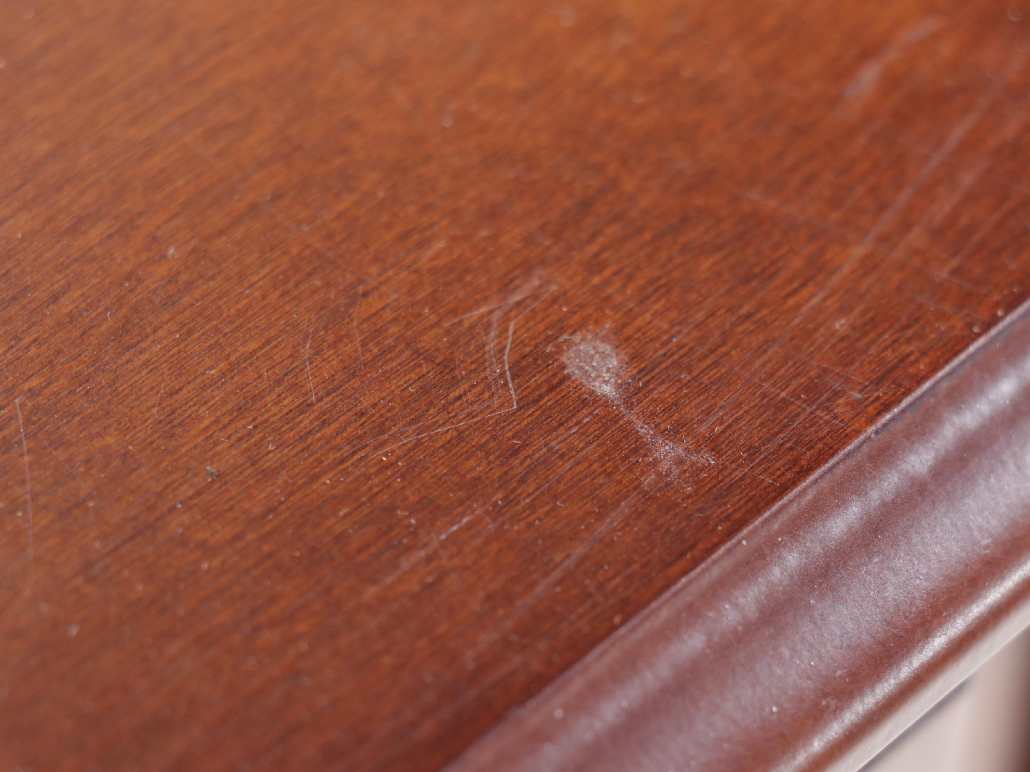 Walnut Finish Two-Drawer Desk with Turned Legs