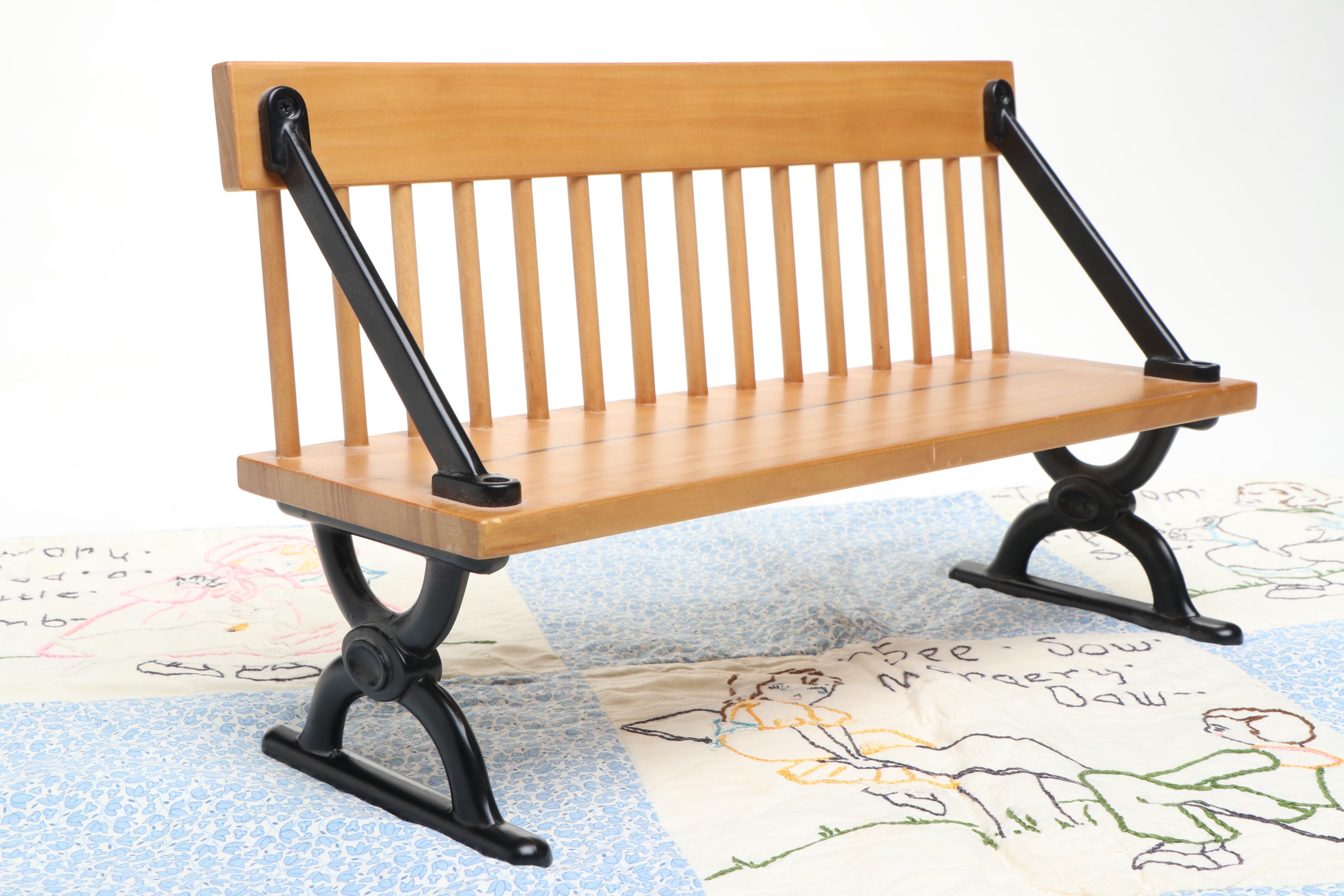 Hand-Embroidered Nursery Rhyme Quilt with American Girl School Desk and More