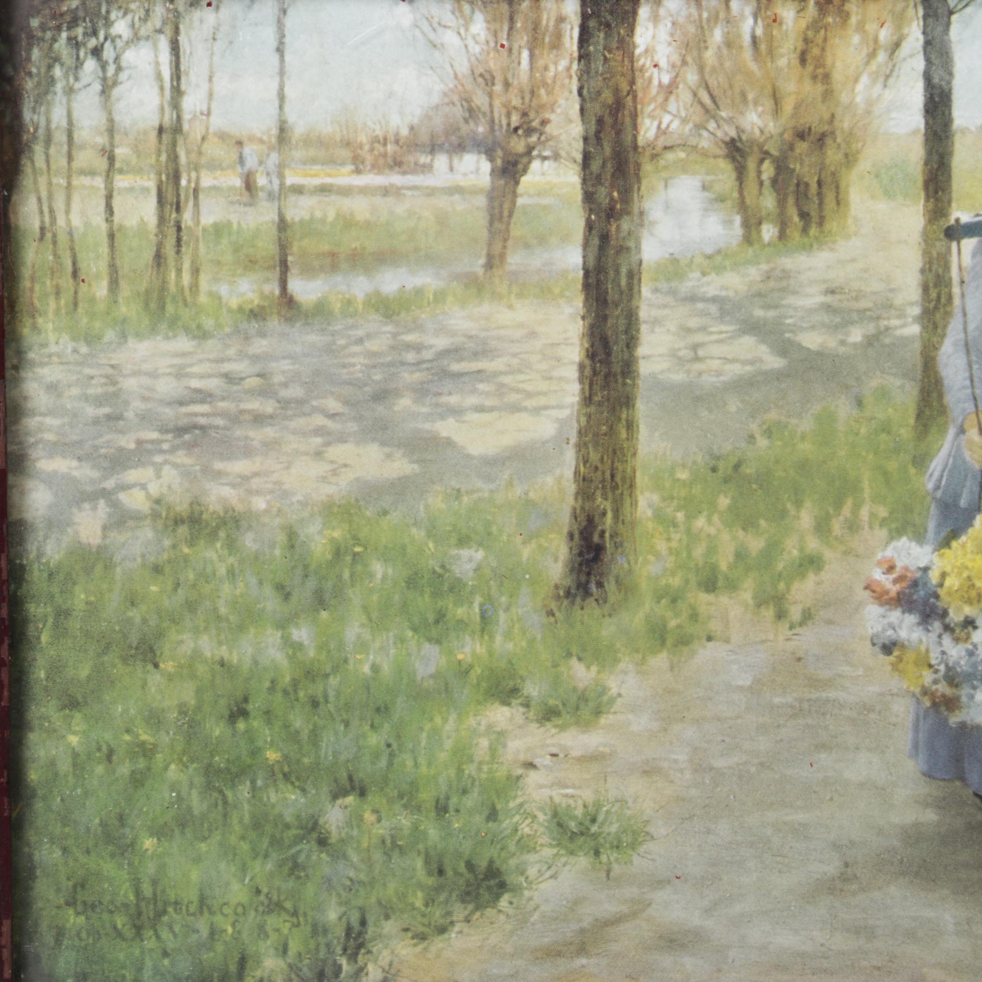 George Hitchcock "Flower Girl in Holland" Offset Lithograph, Mid-20th Century