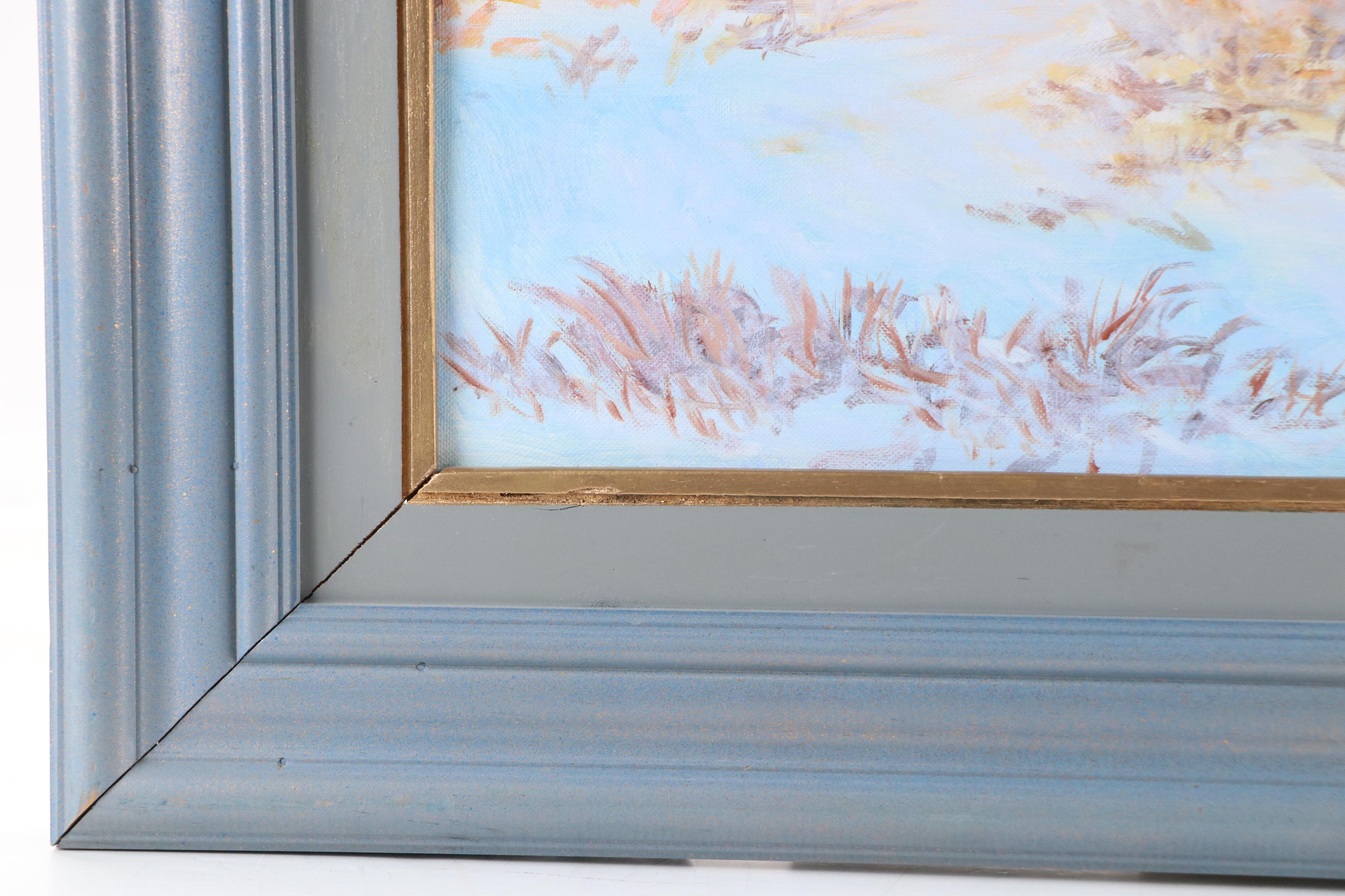 Victor Auld Western Genre Oil Painting "Indians on the Plains," 1967