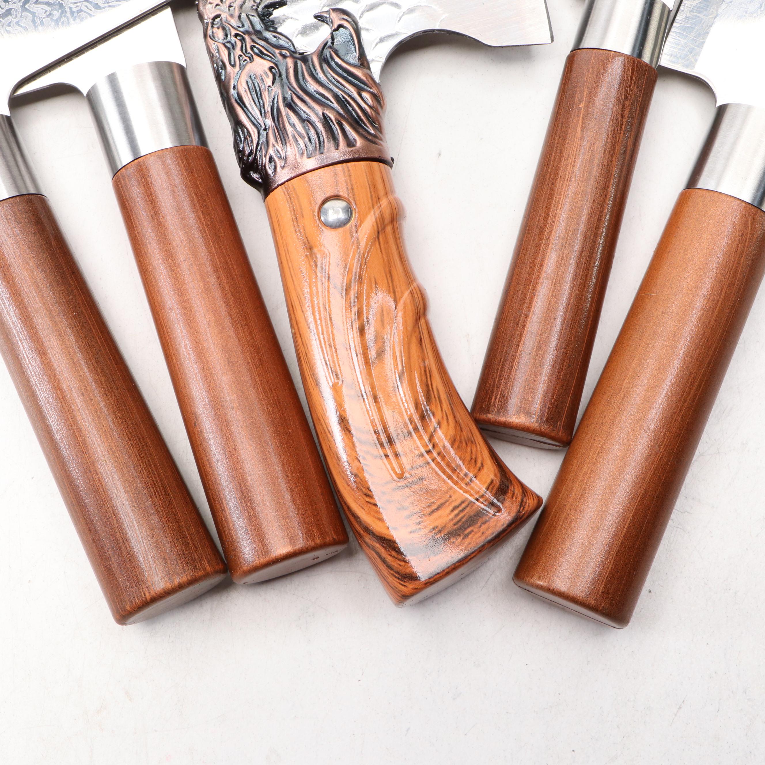 Japanese Style Etched Stainless Steel Chef's Knives with Other Cleaver