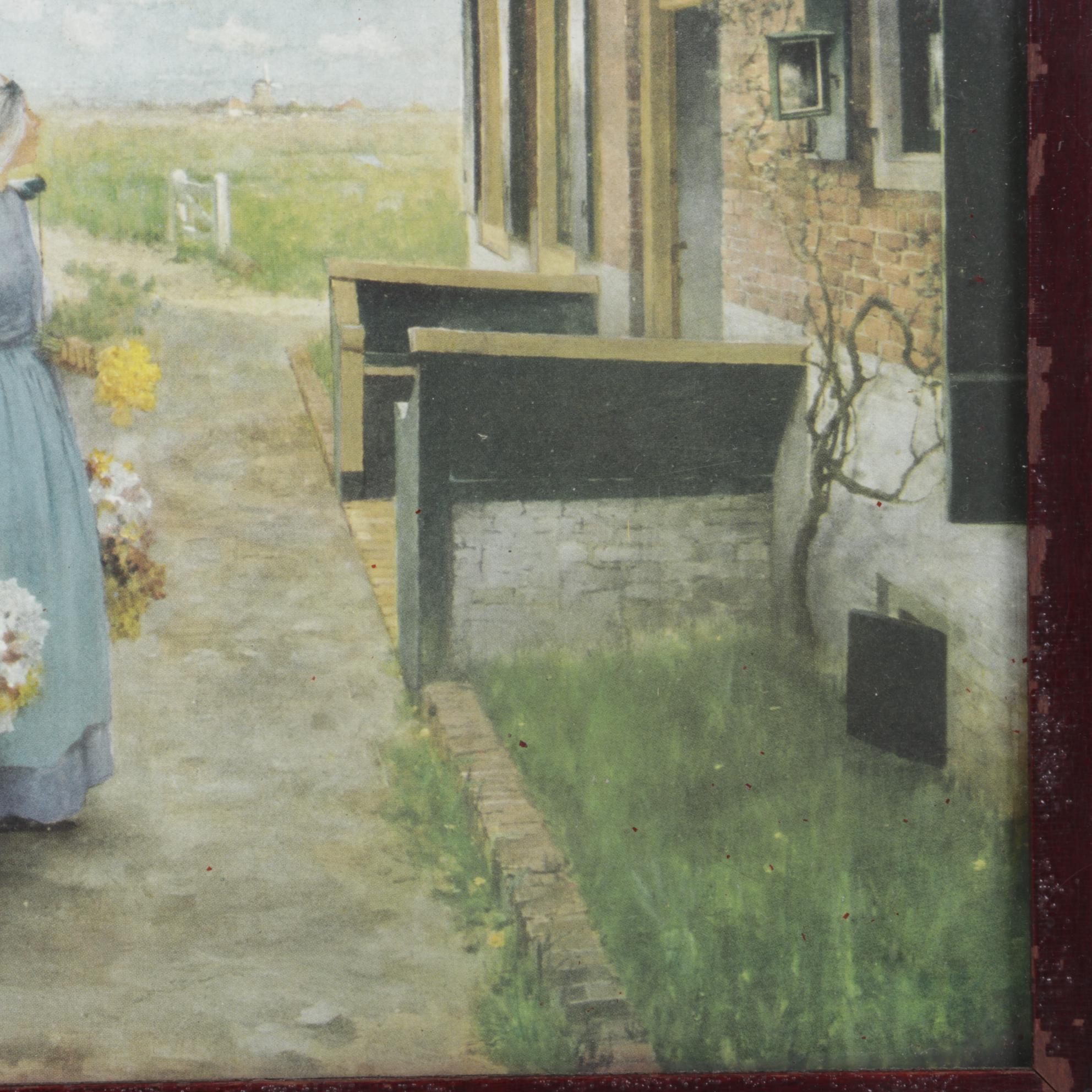 George Hitchcock "Flower Girl in Holland" Offset Lithograph, Mid-20th Century