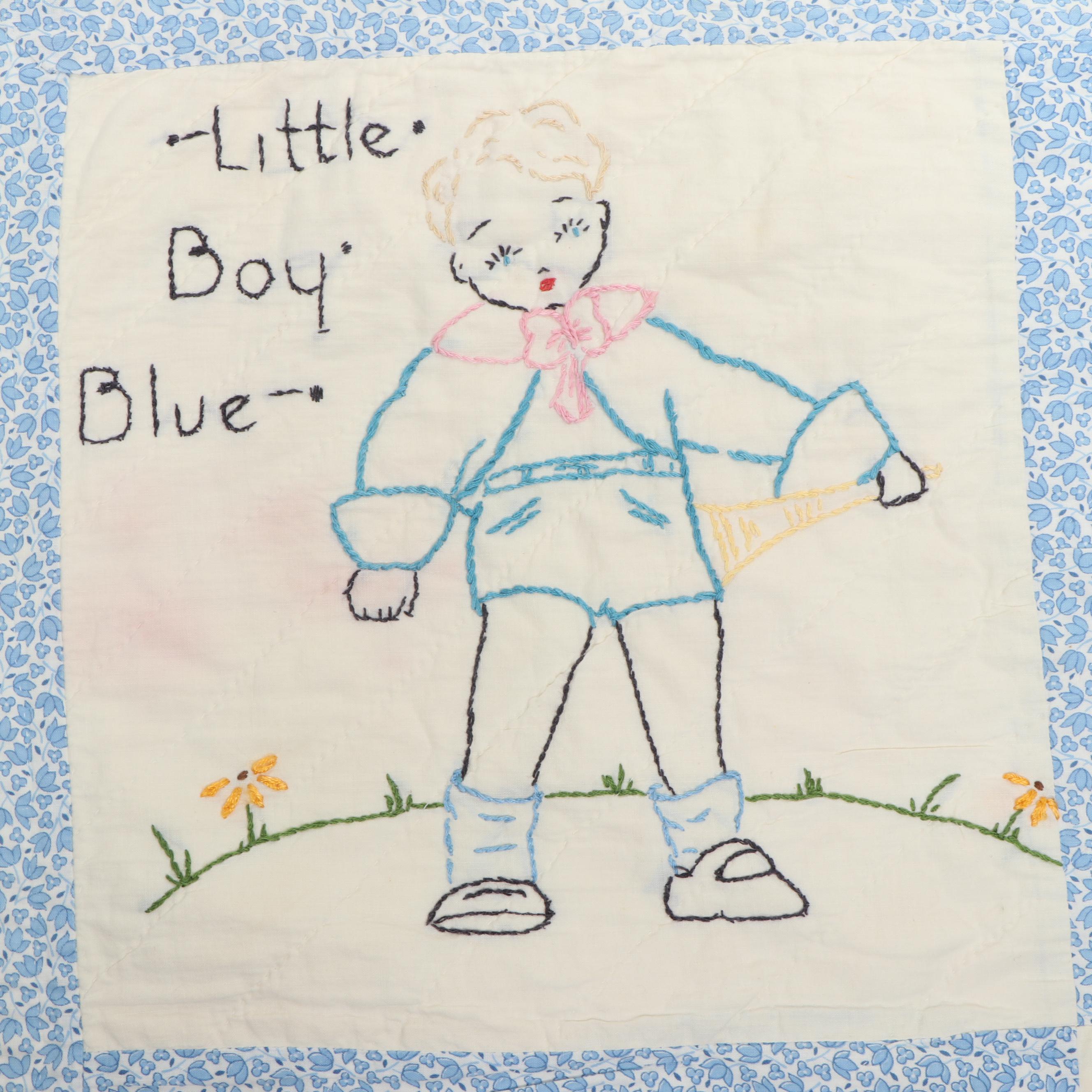 Hand-Embroidered Nursery Rhyme Quilt with American Girl School Desk and More