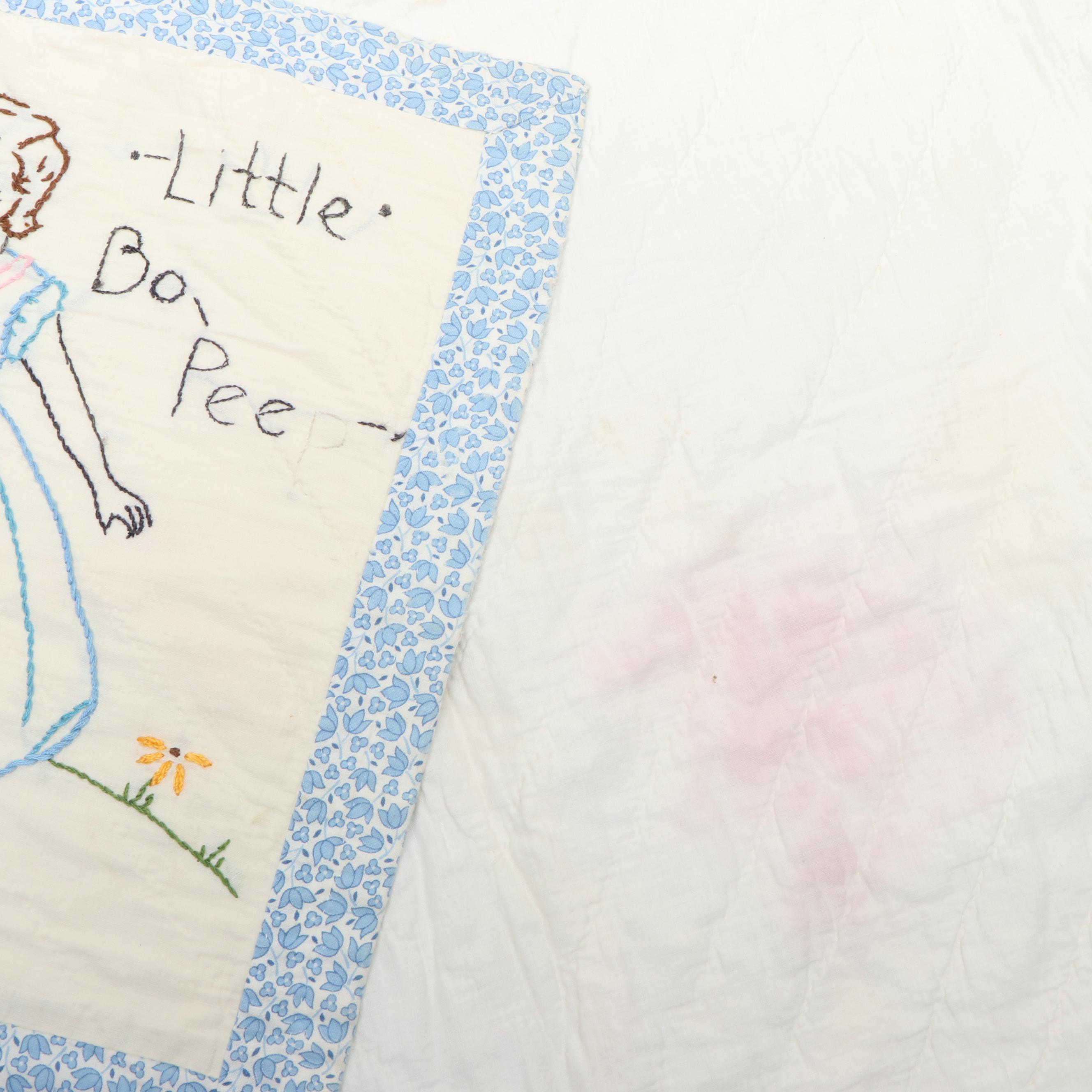 Hand-Embroidered Nursery Rhyme Quilt with American Girl School Desk and More