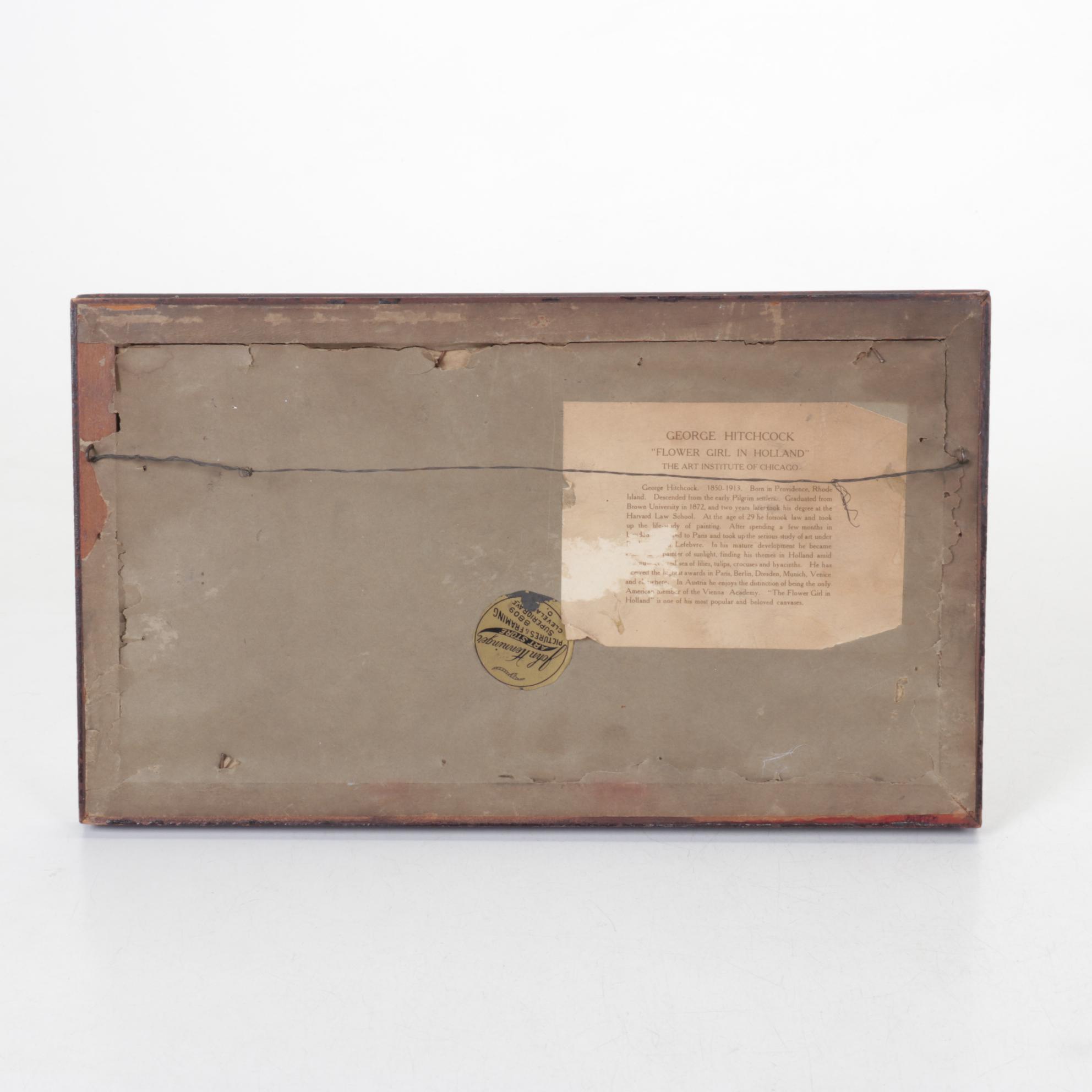 George Hitchcock "Flower Girl in Holland" Offset Lithograph, Mid-20th Century