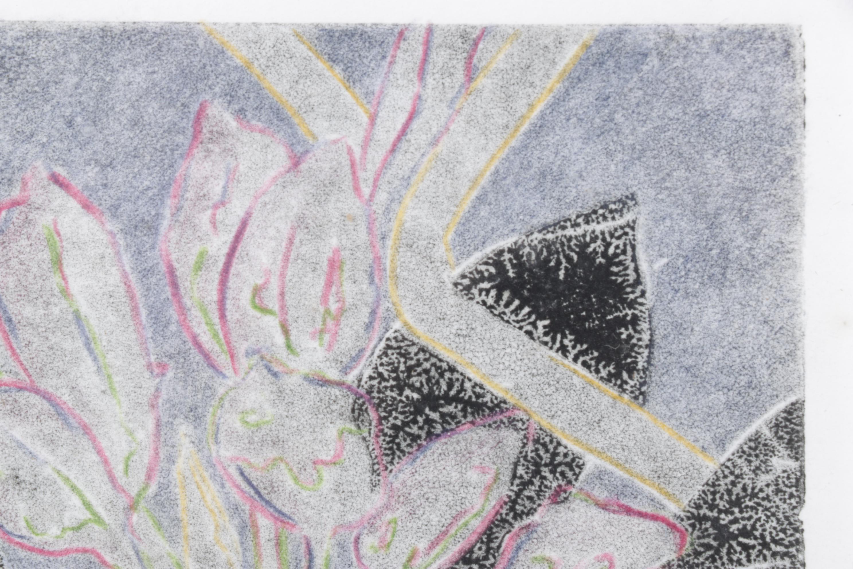 Lisa M. Schonberg "Chain Link Blossom" Monotype on Paper