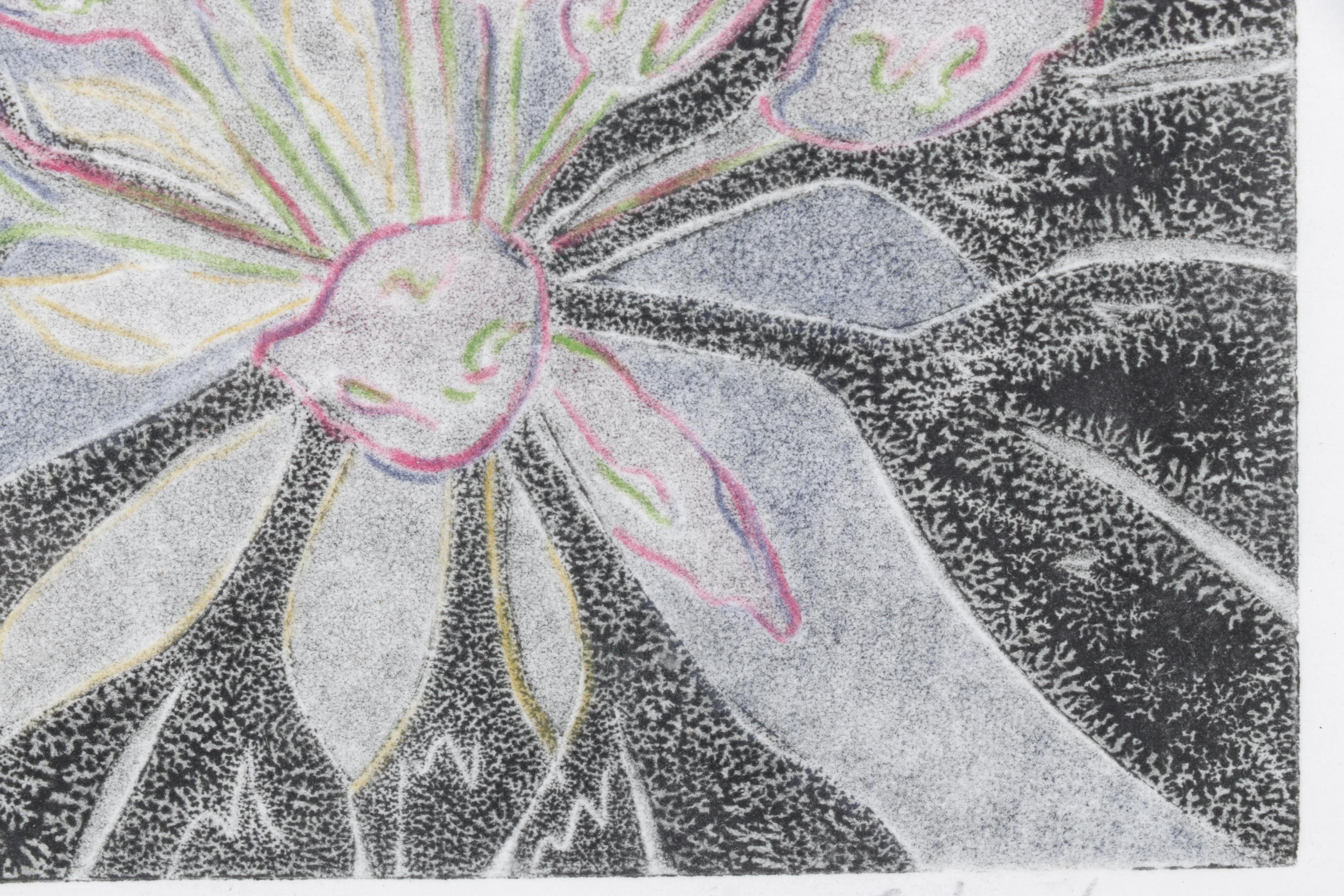 Lisa M. Schonberg "Chain Link Blossom" Monotype on Paper