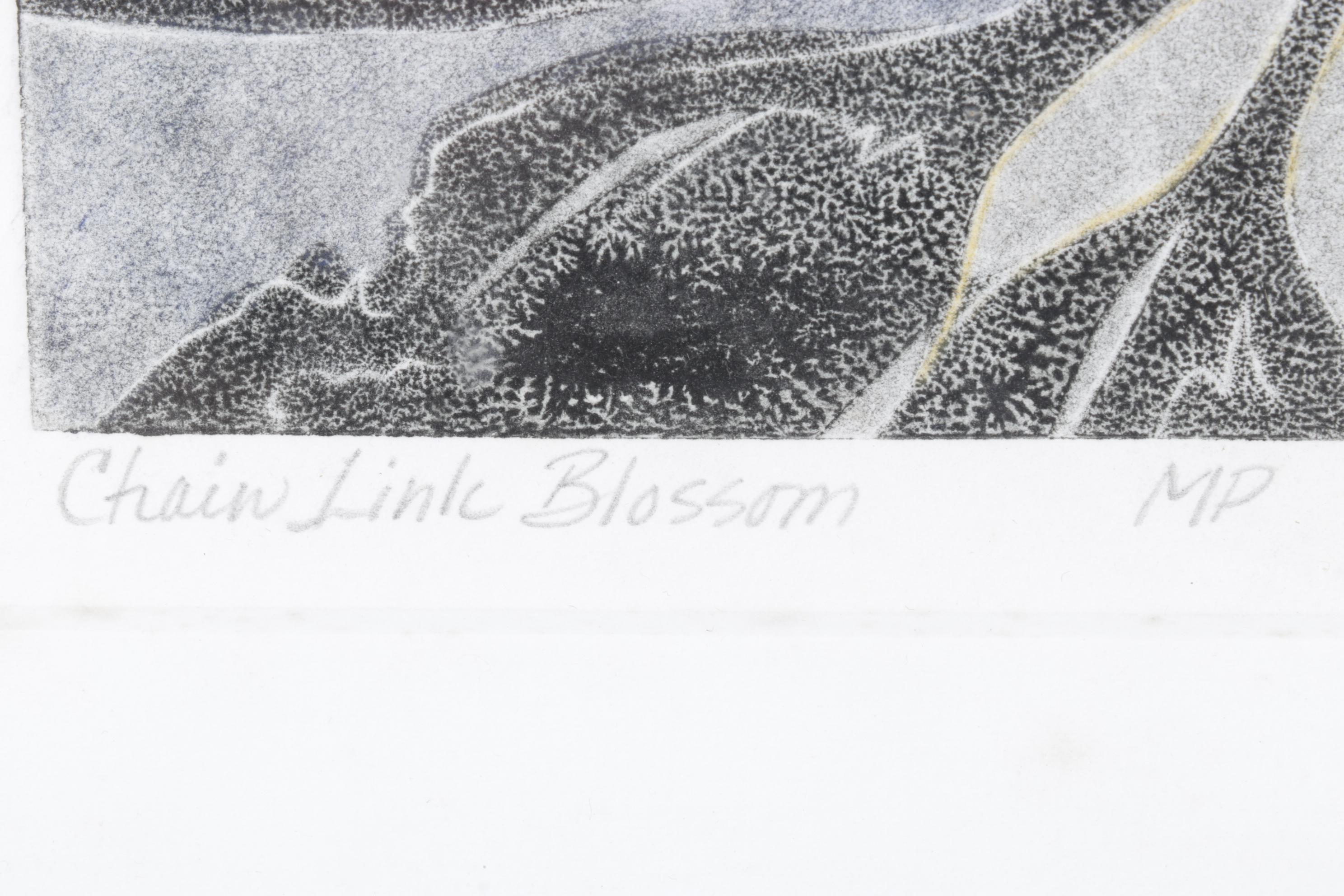 Lisa M. Schonberg "Chain Link Blossom" Monotype on Paper