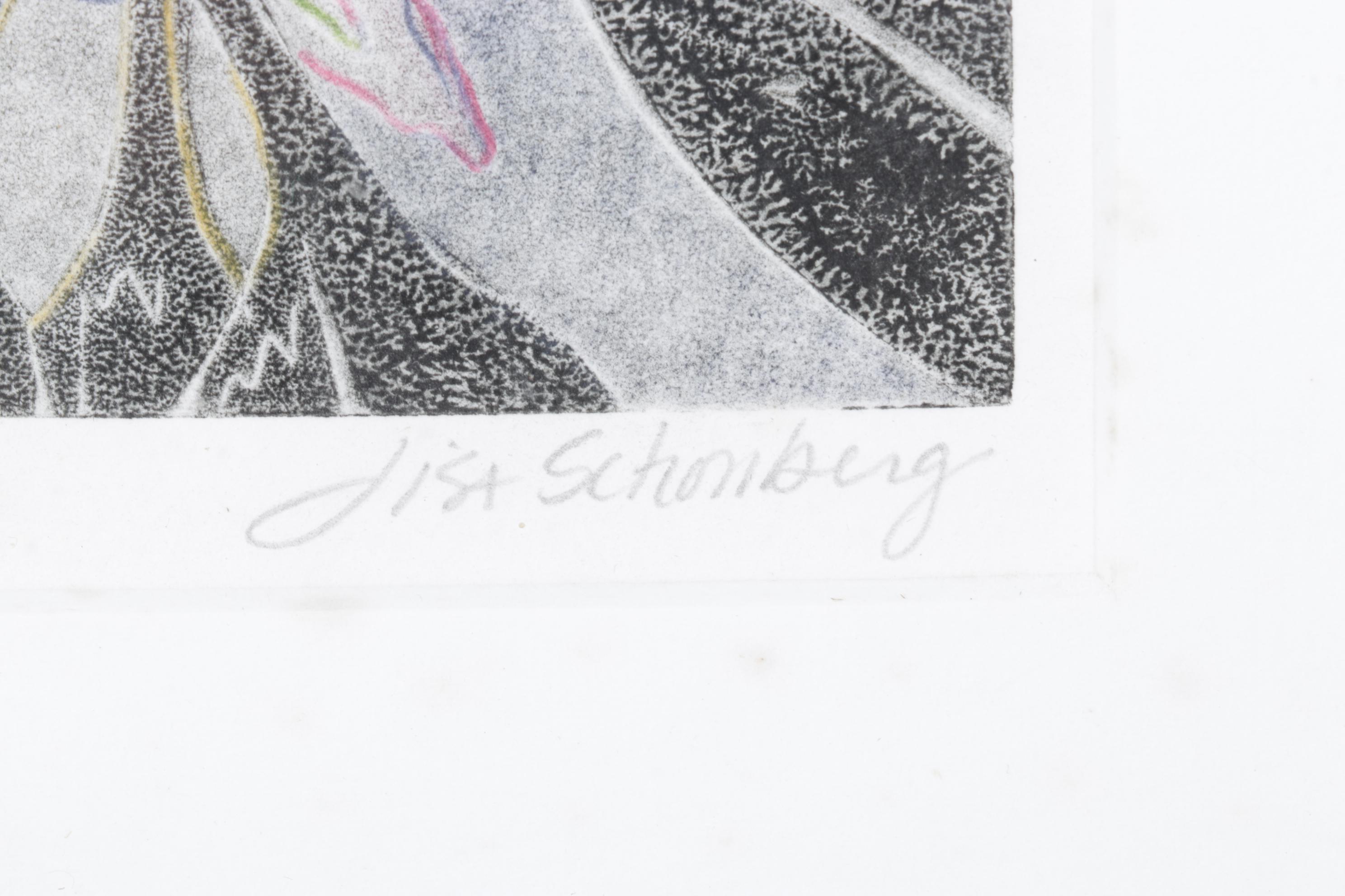 Lisa M. Schonberg "Chain Link Blossom" Monotype on Paper