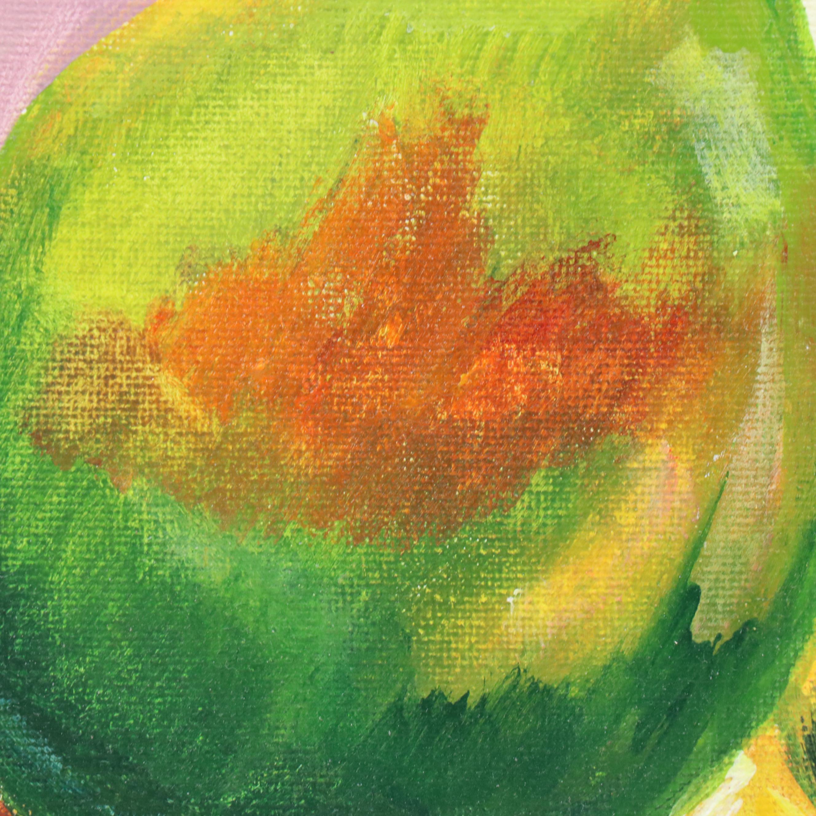 Acrylic Still Life Painting of Pears, 21st Century
