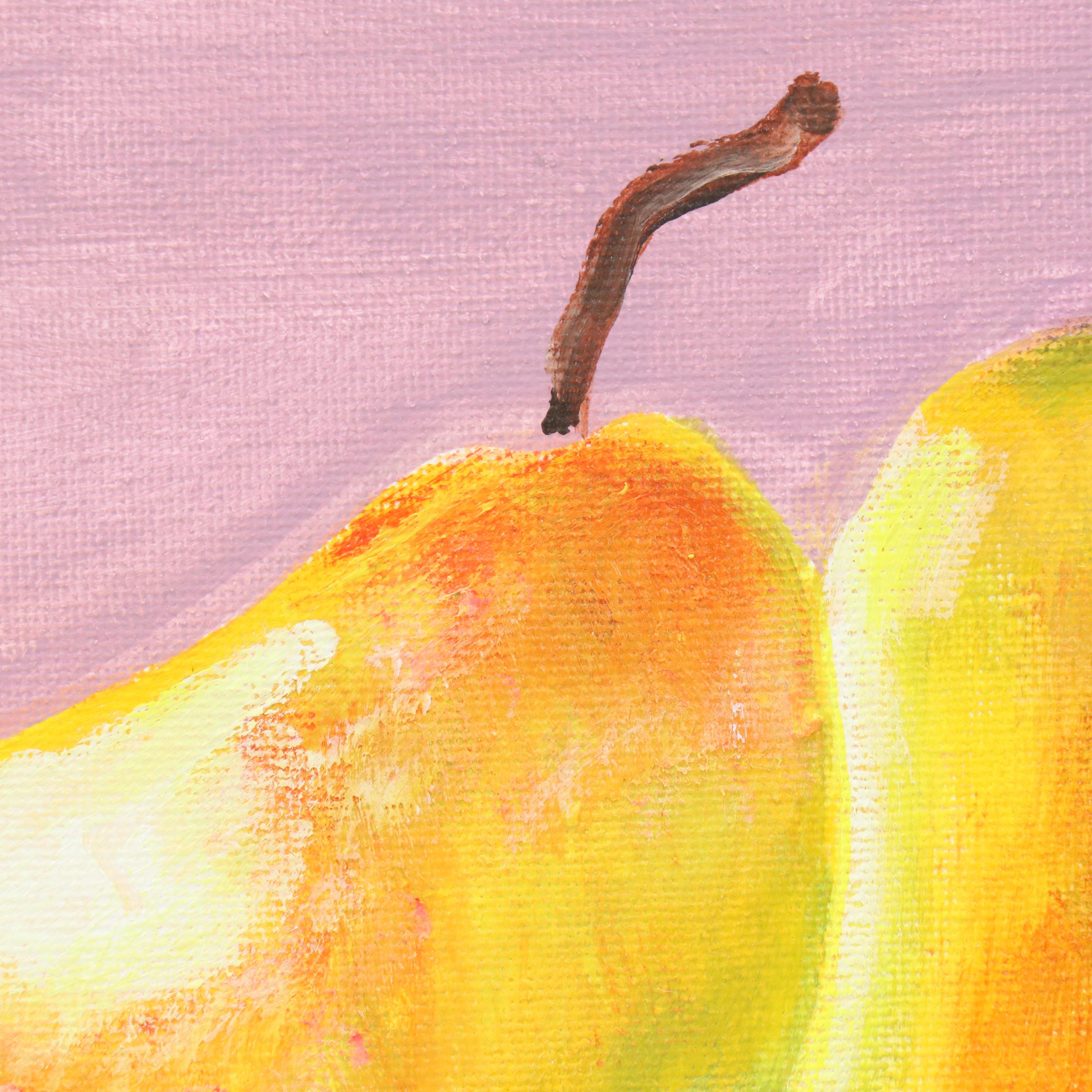 Acrylic Still Life Painting of Pears, 21st Century