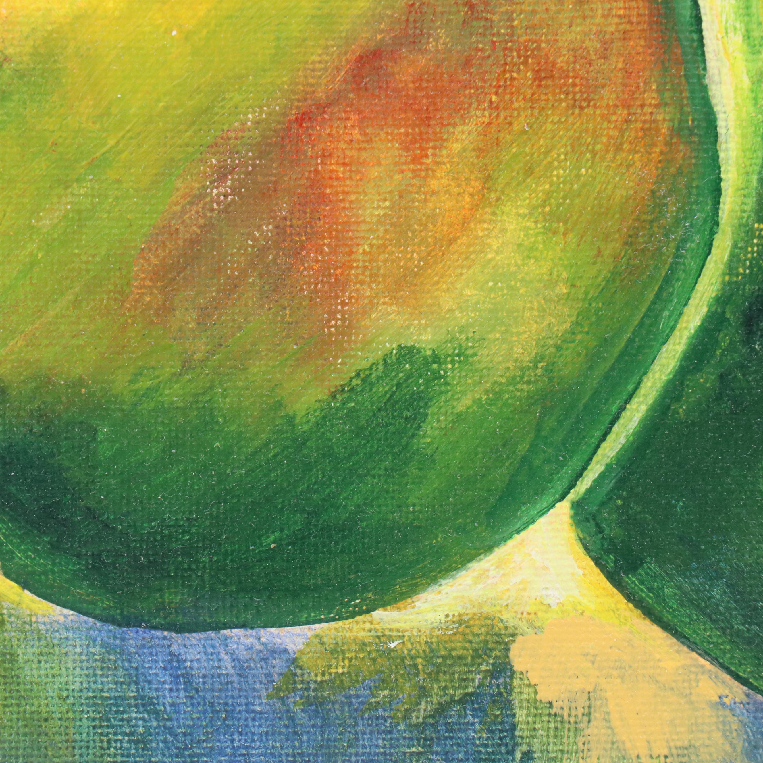 Acrylic Still Life Painting of Pears, 21st Century