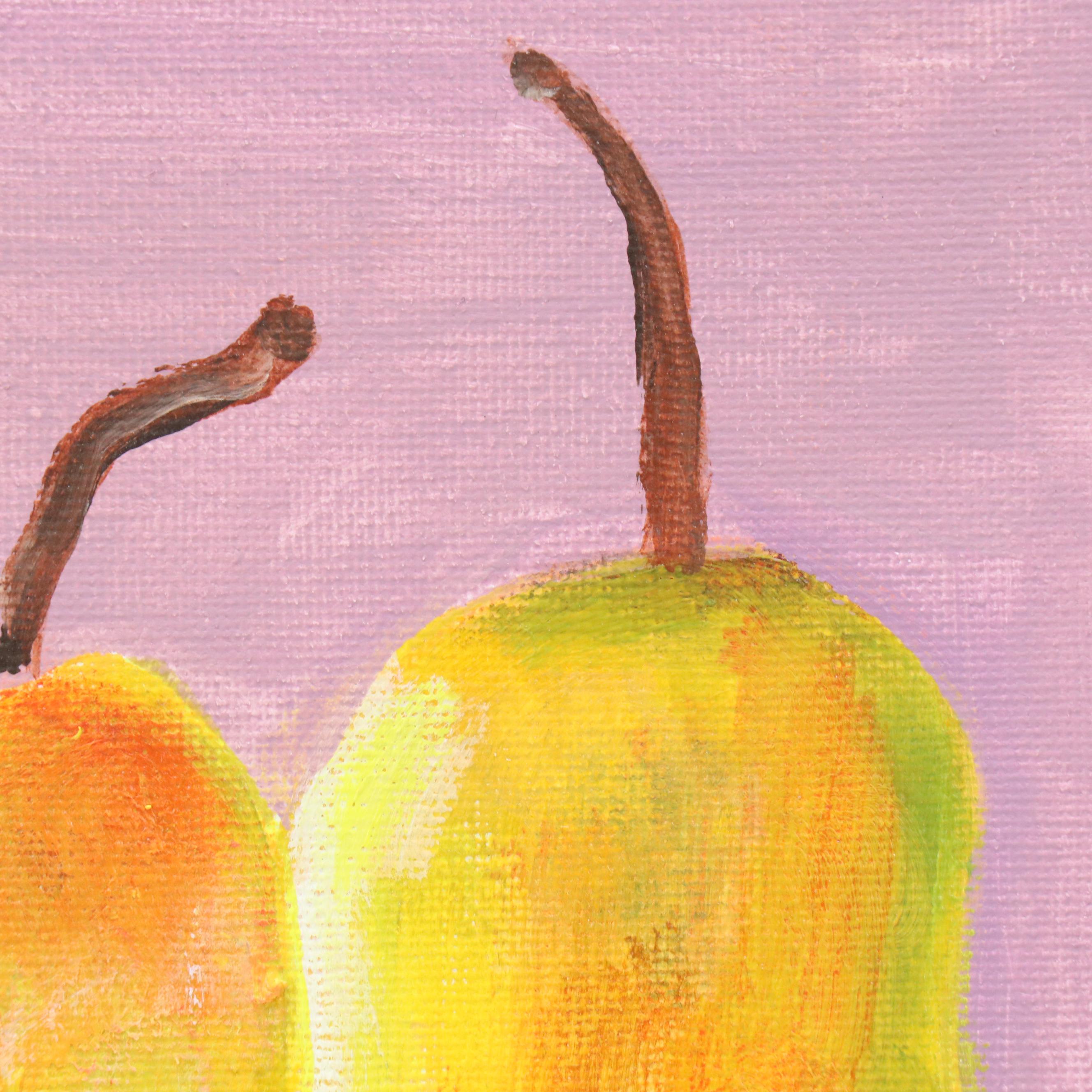 Acrylic Still Life Painting of Pears, 21st Century