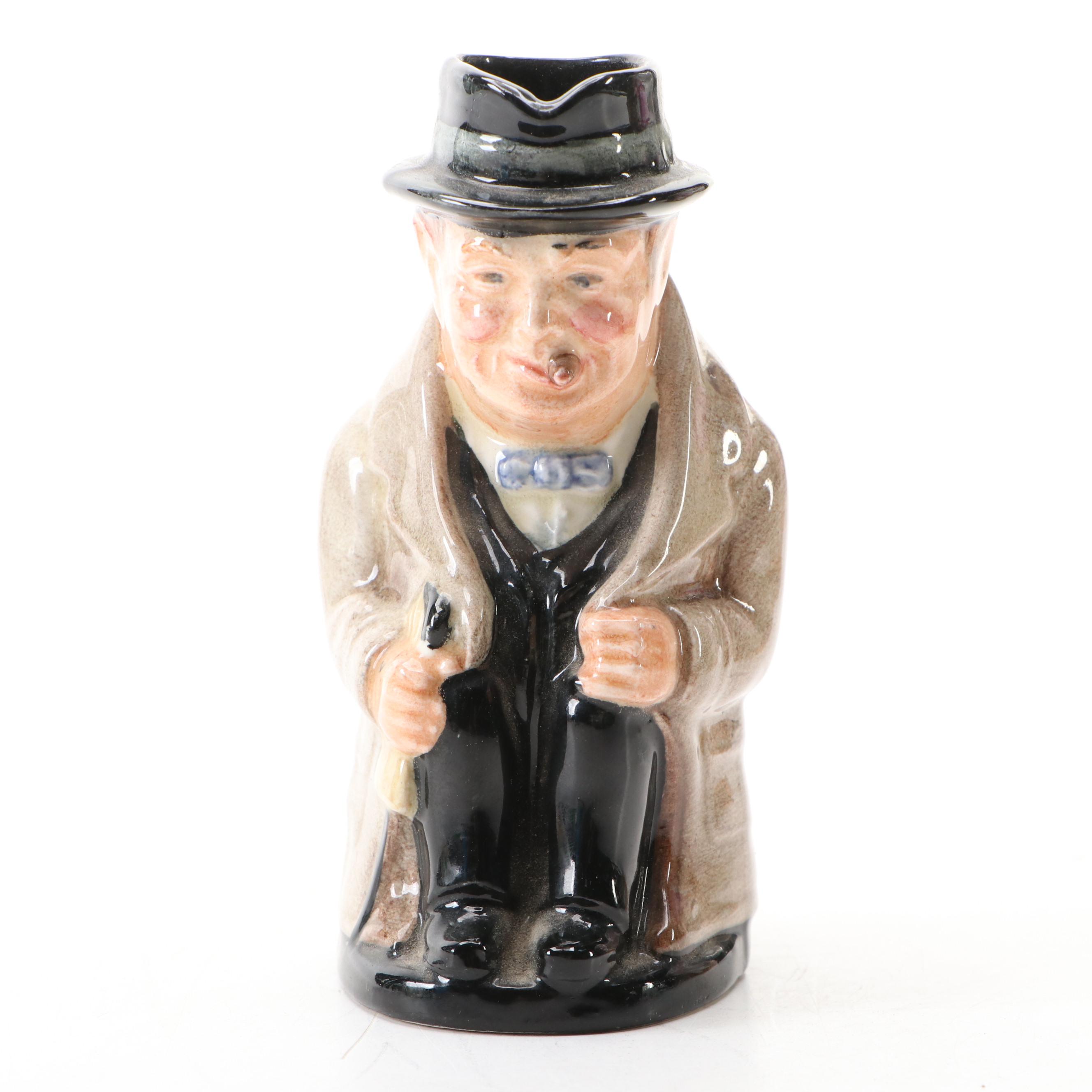 German Porcelain Capodimonte Style Tankard with Royal Doulton Miniature Toby Jug