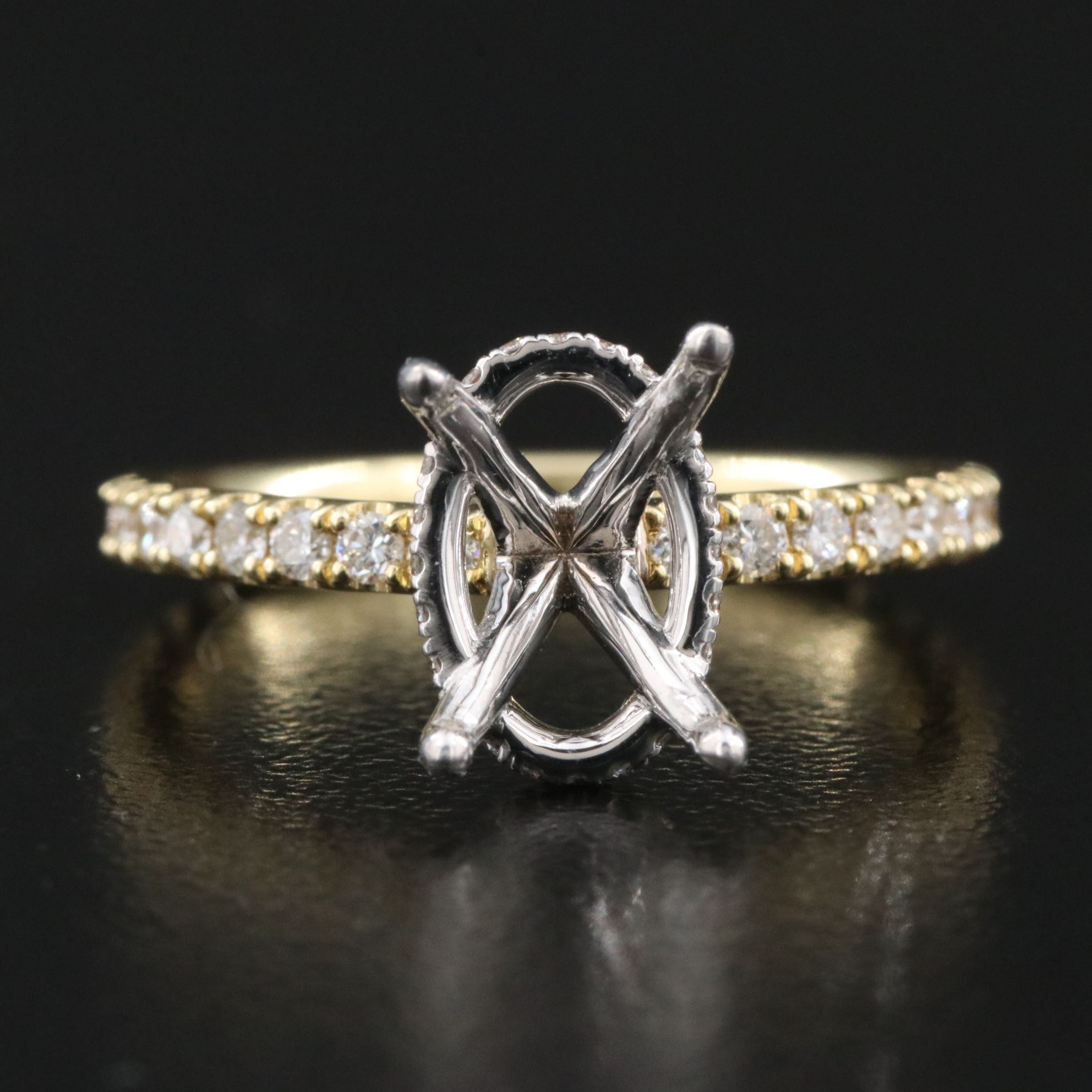 18K Two-Tone 0.53 CTW Lab Grown Diamond Semi-Mount Ring