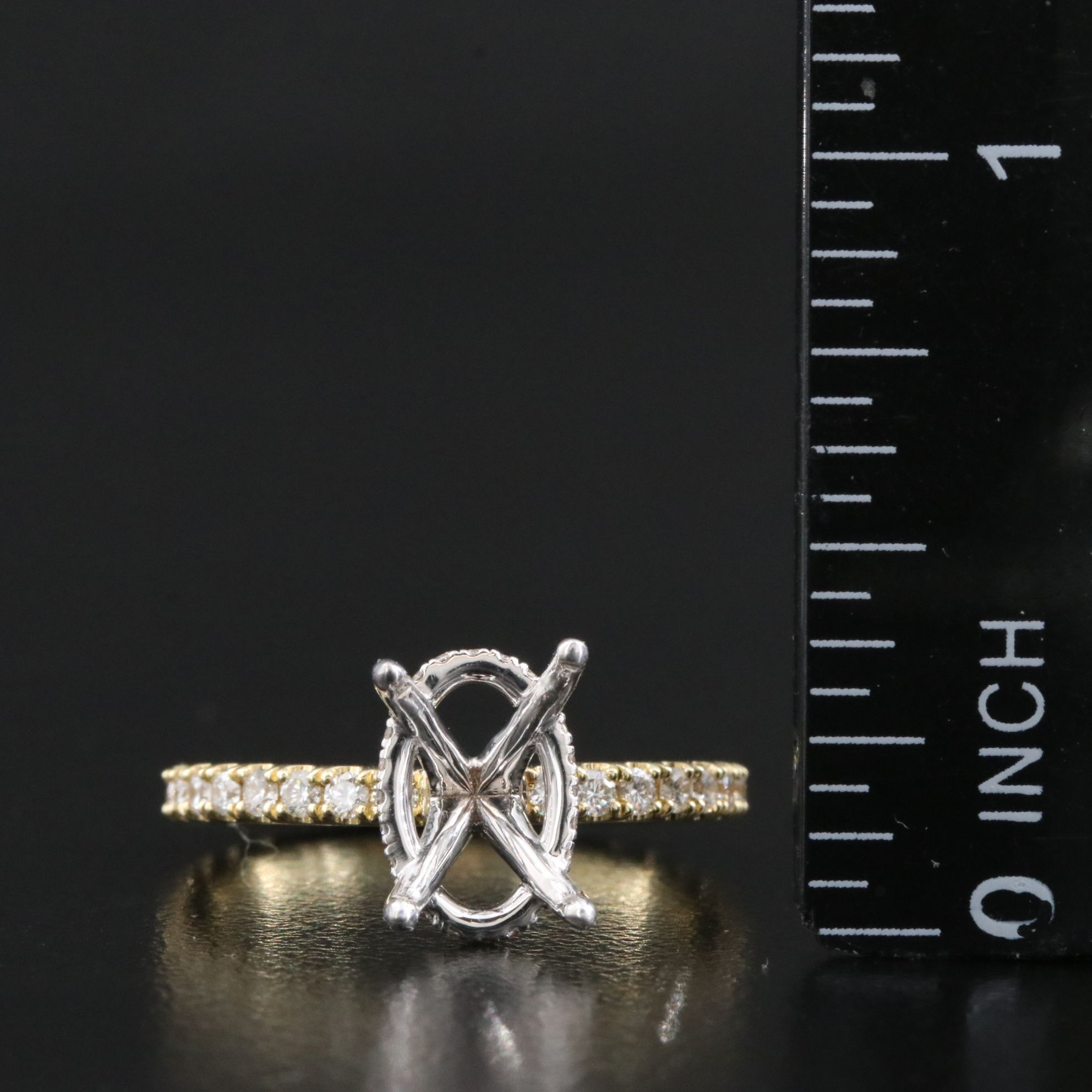 18K Two-Tone 0.53 CTW Lab Grown Diamond Semi-Mount Ring