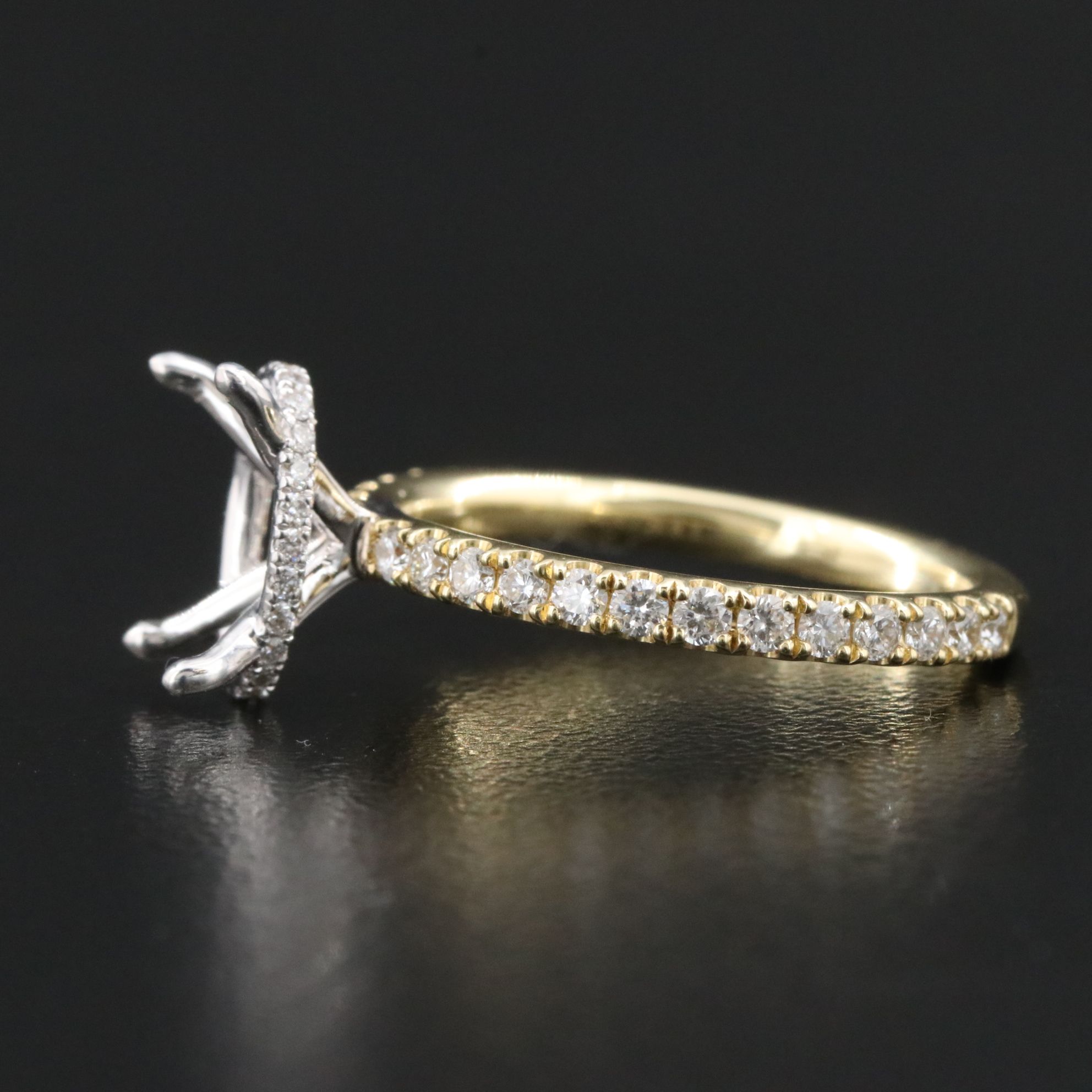 18K Two-Tone 0.53 CTW Lab Grown Diamond Semi-Mount Ring