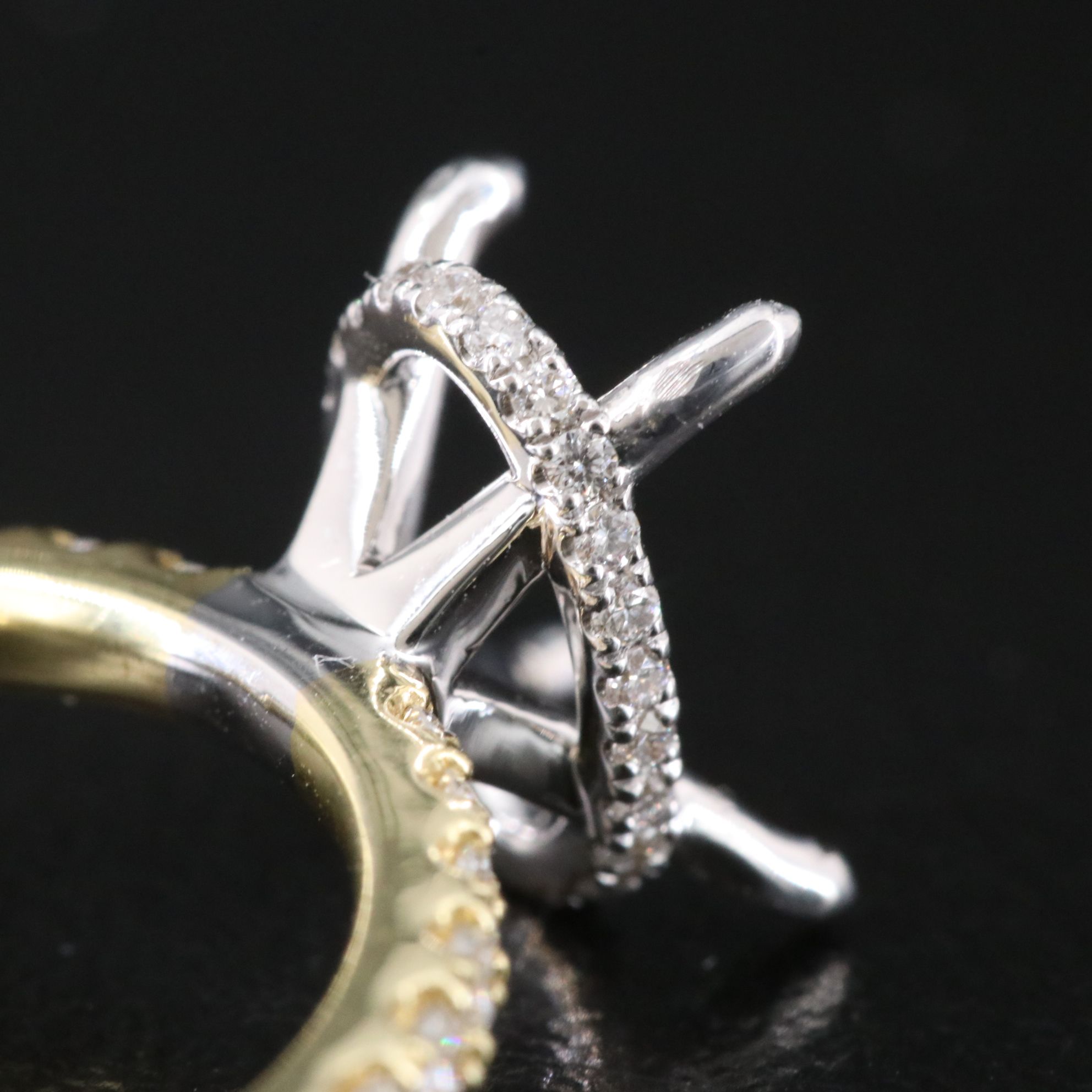 18K Two-Tone 0.53 CTW Lab Grown Diamond Semi-Mount Ring