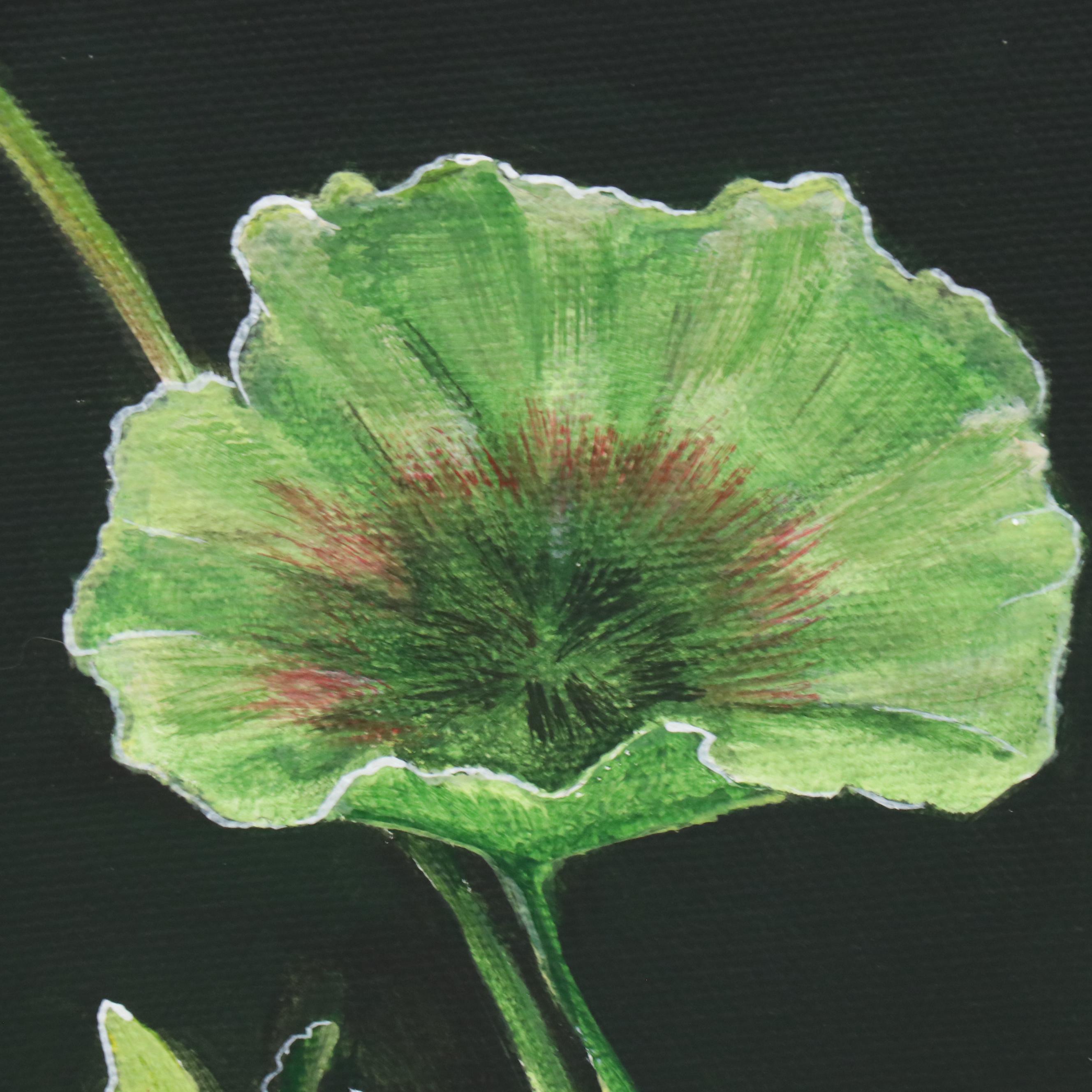 Sue Ervin Floral Acrylic Painting "Geraniums," 2010