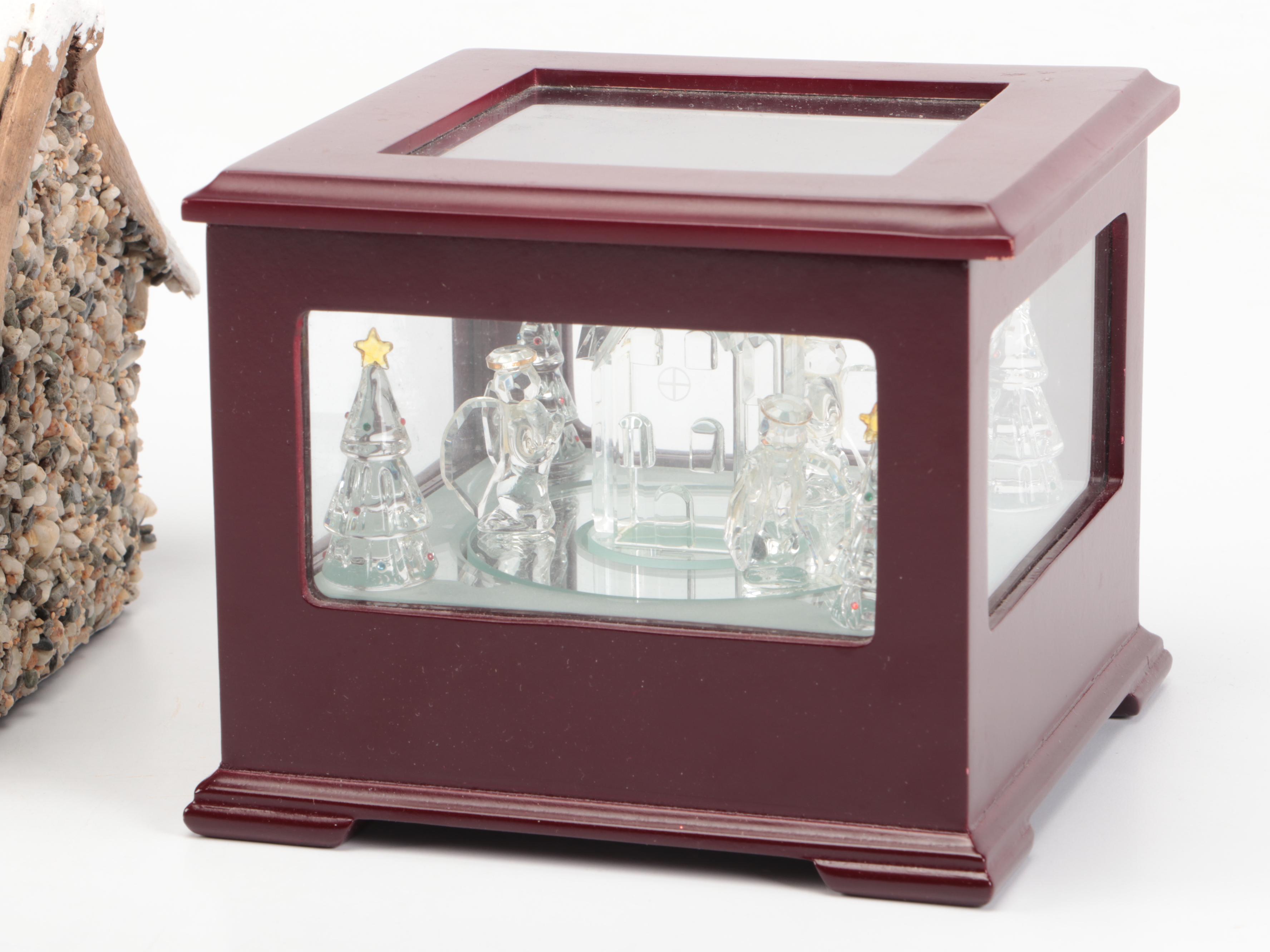 Christmas Nutcrackers, Music Box, Snowman Figurine and House