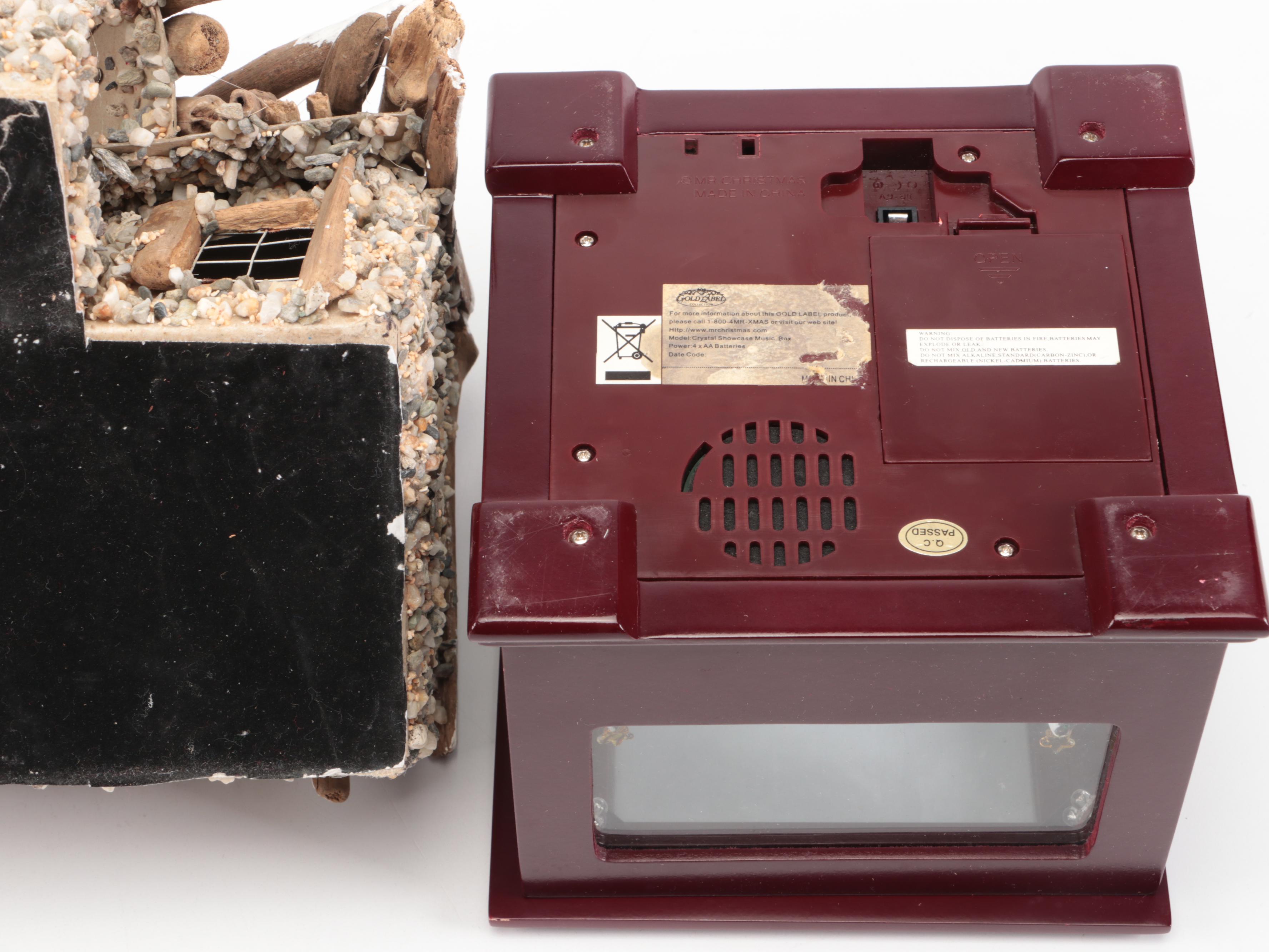 Christmas Nutcrackers, Music Box, Snowman Figurine and House