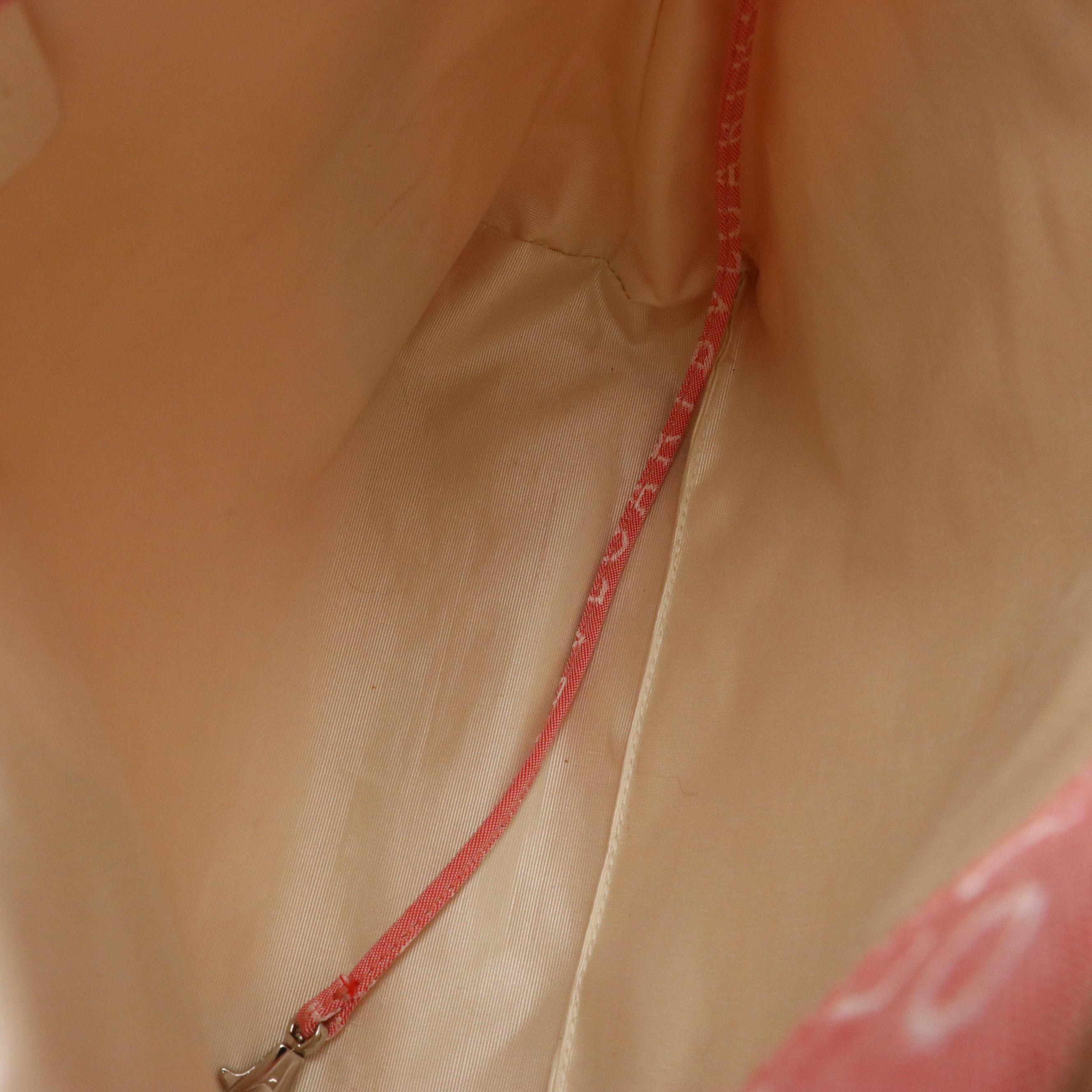 BVLGARI Sophia Tote in Pink Logomania Jacquard Canvas and White Leather