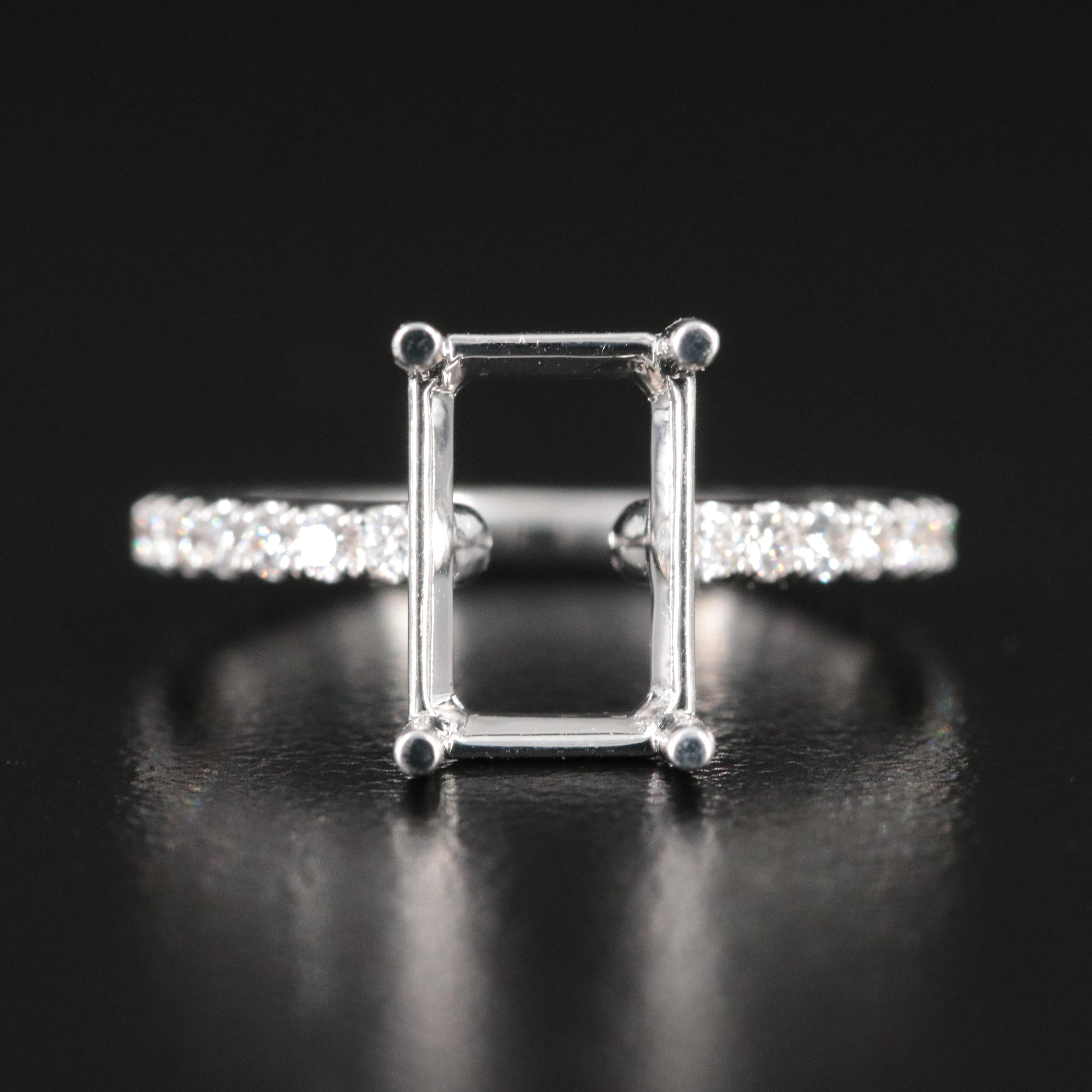 18K 0.36 CTW Lab Grown Diamond Semi-Mount Ring