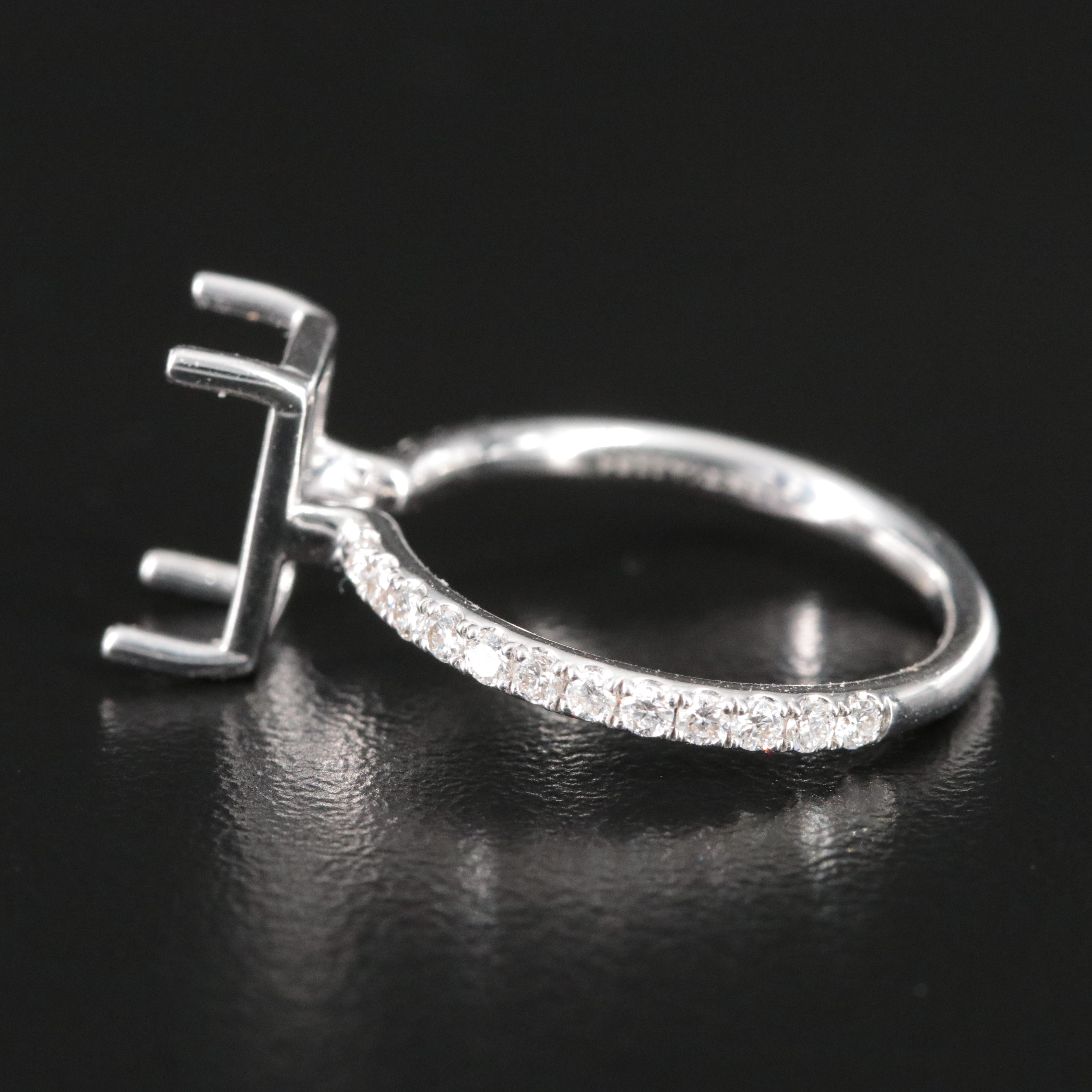 18K 0.36 CTW Lab Grown Diamond Semi-Mount Ring