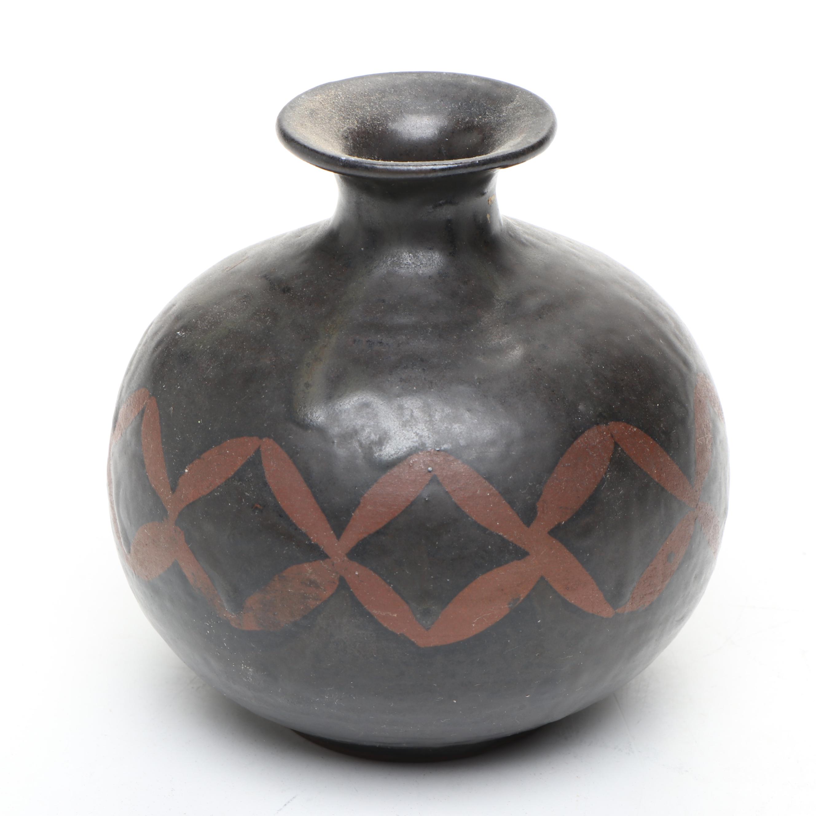 Vintage OMC Japan Bud Vase with Hand-Carved Animal Figures