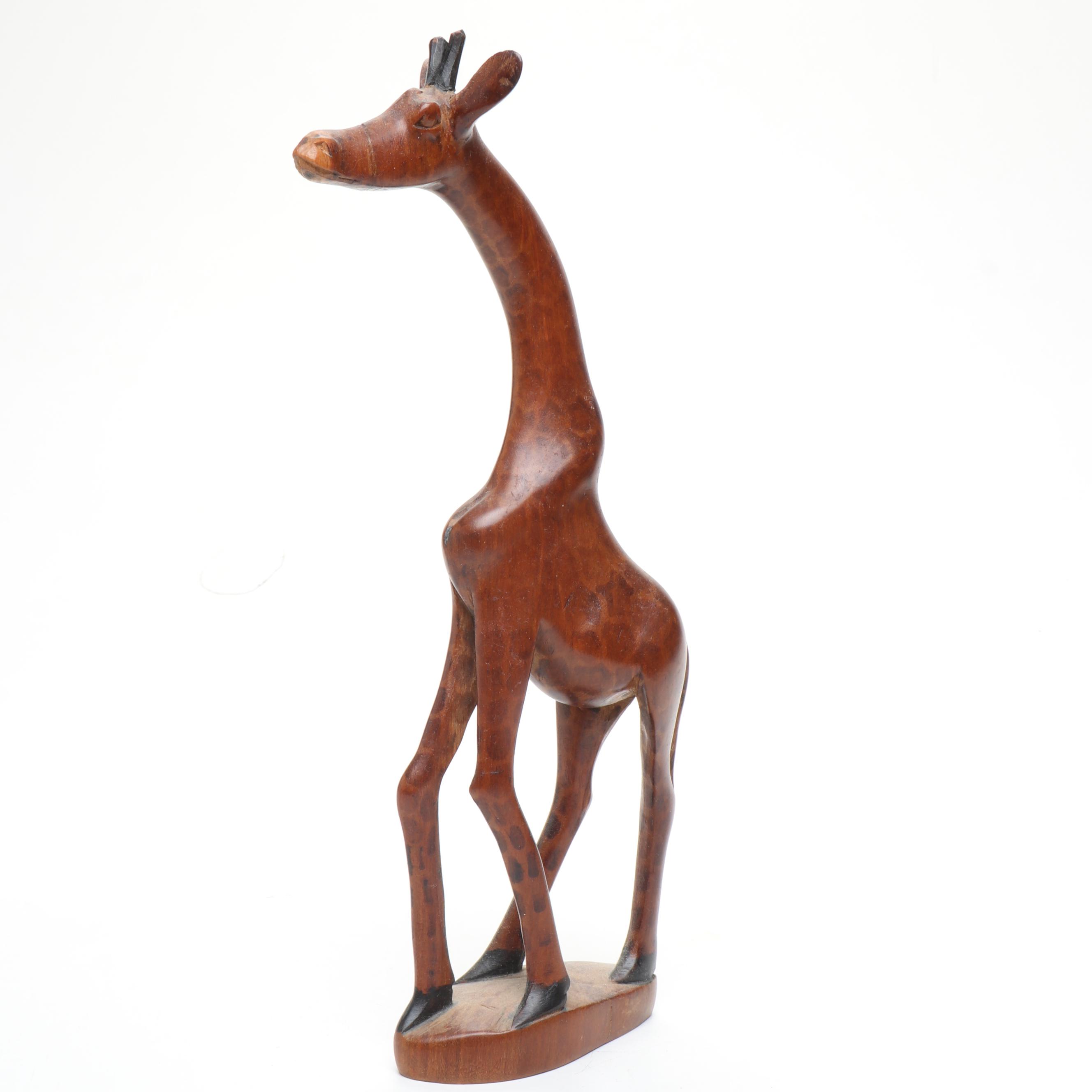 Vintage OMC Japan Bud Vase with Hand-Carved Animal Figures