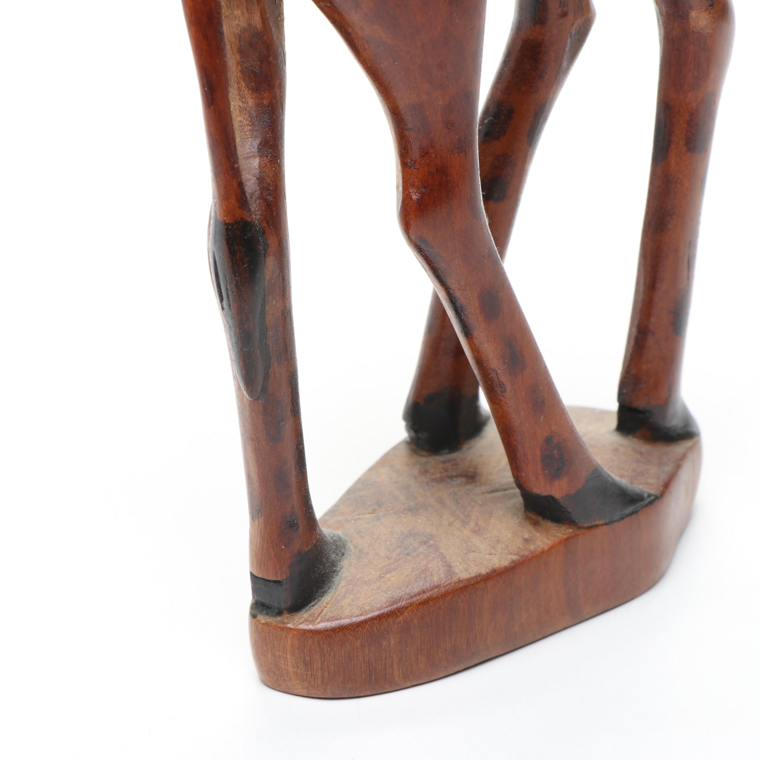 Vintage OMC Japan Bud Vase with Hand-Carved Animal Figures