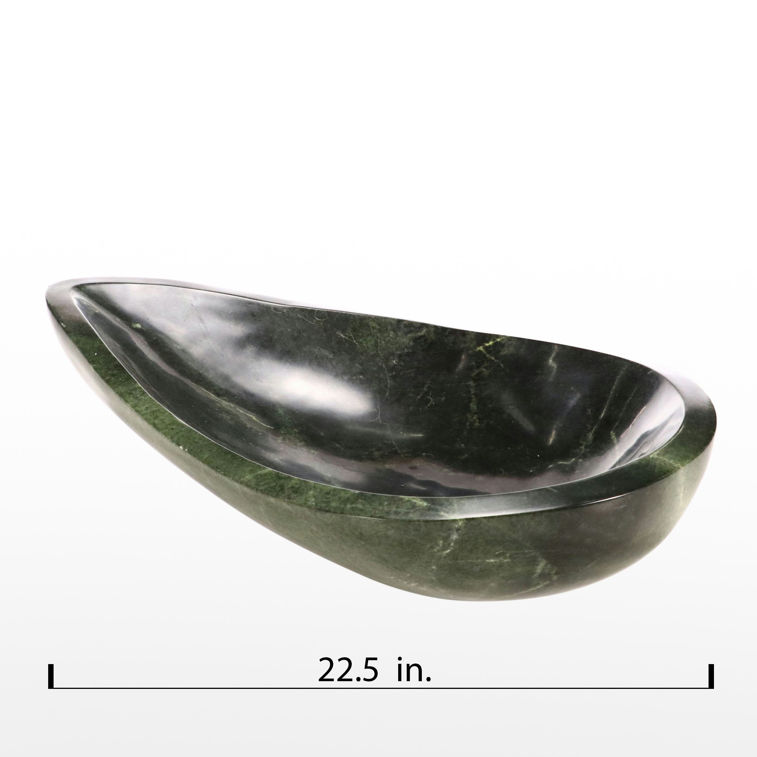 Carved Verde Green Serpentine Decorative Bowl