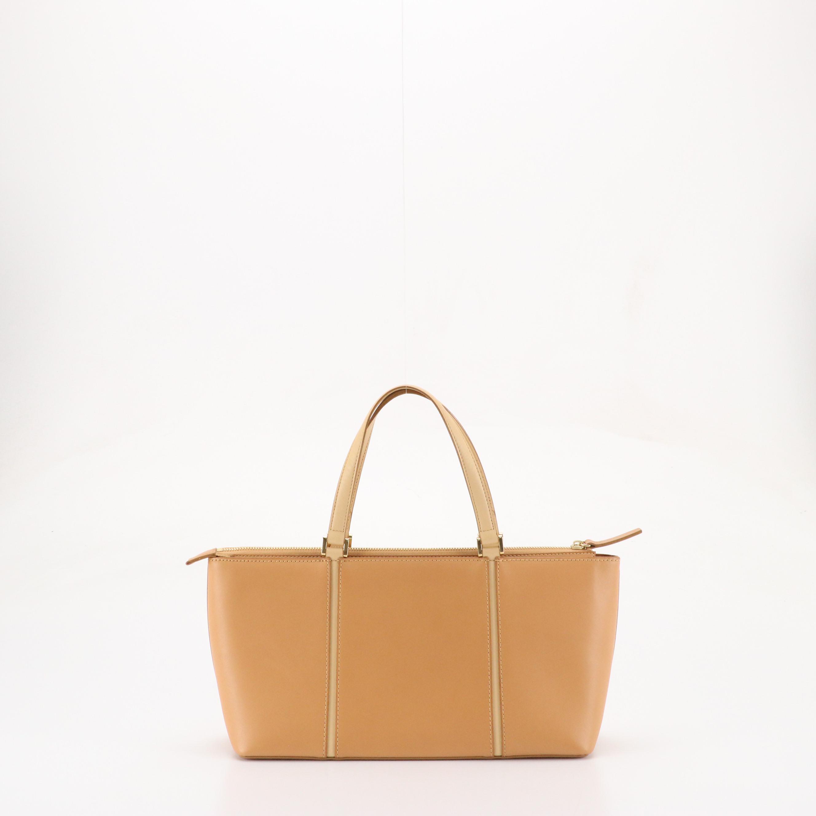 Burberry Horizontal Handbag in Tan Leather