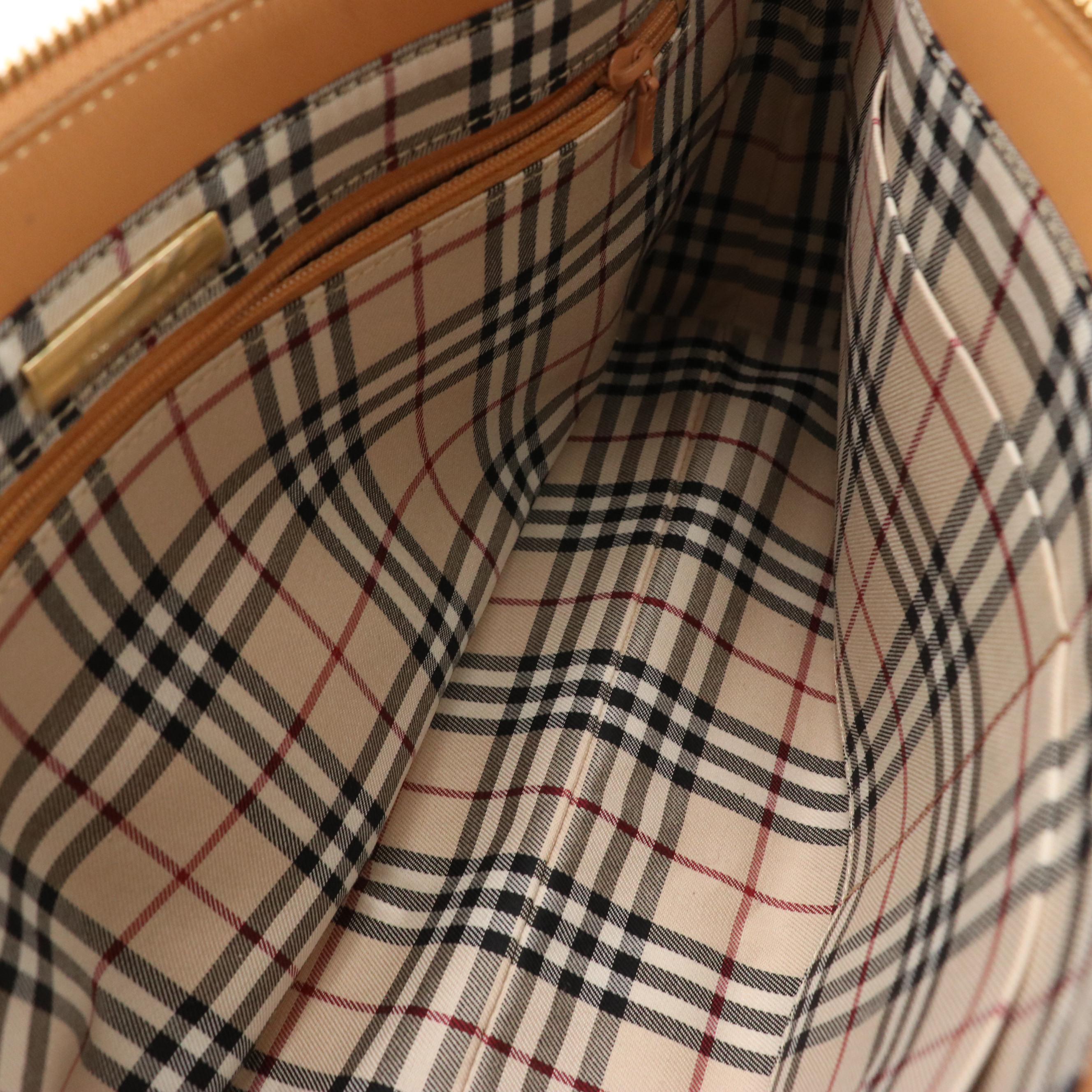 Burberry Horizontal Handbag in Tan Leather