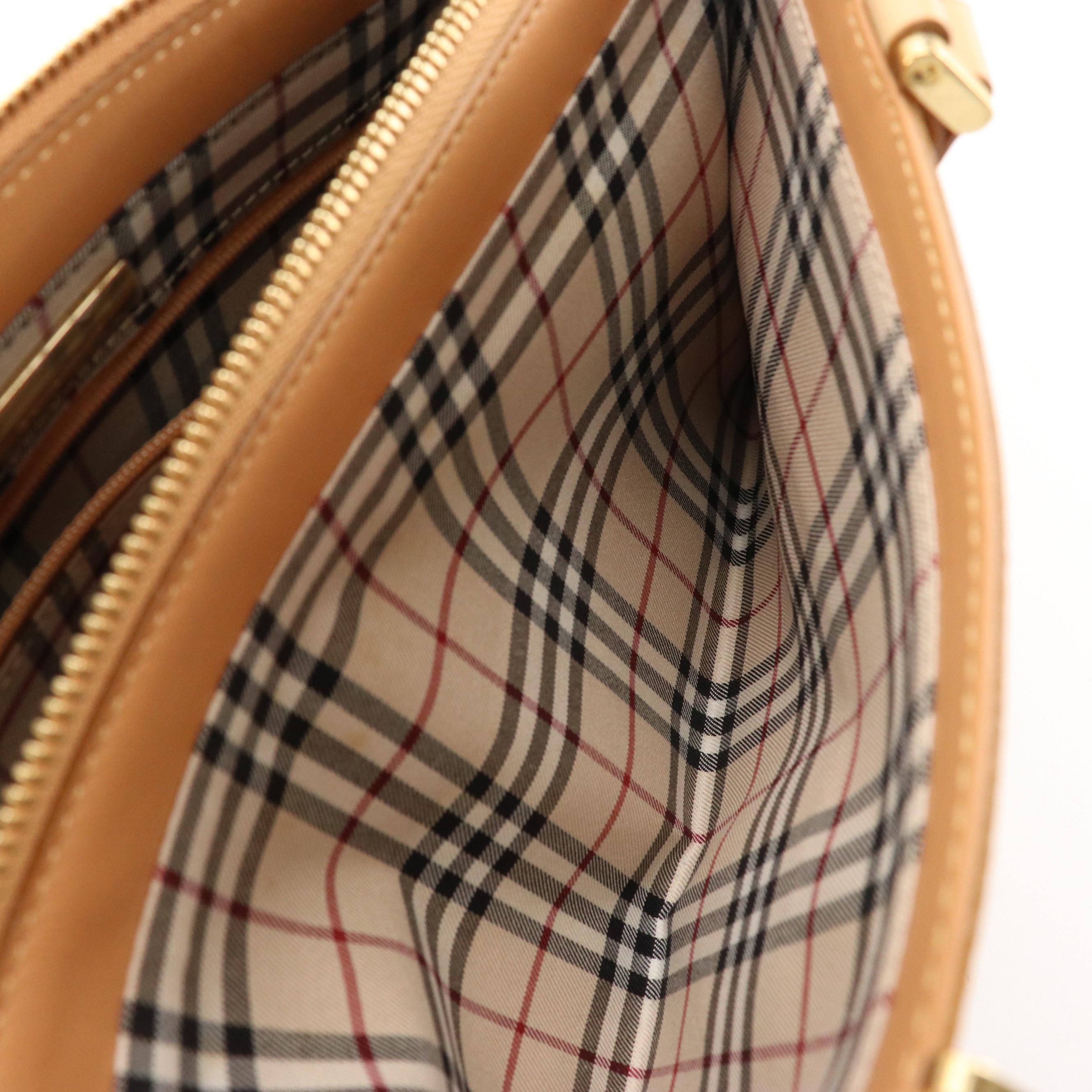 Burberry Horizontal Handbag in Tan Leather