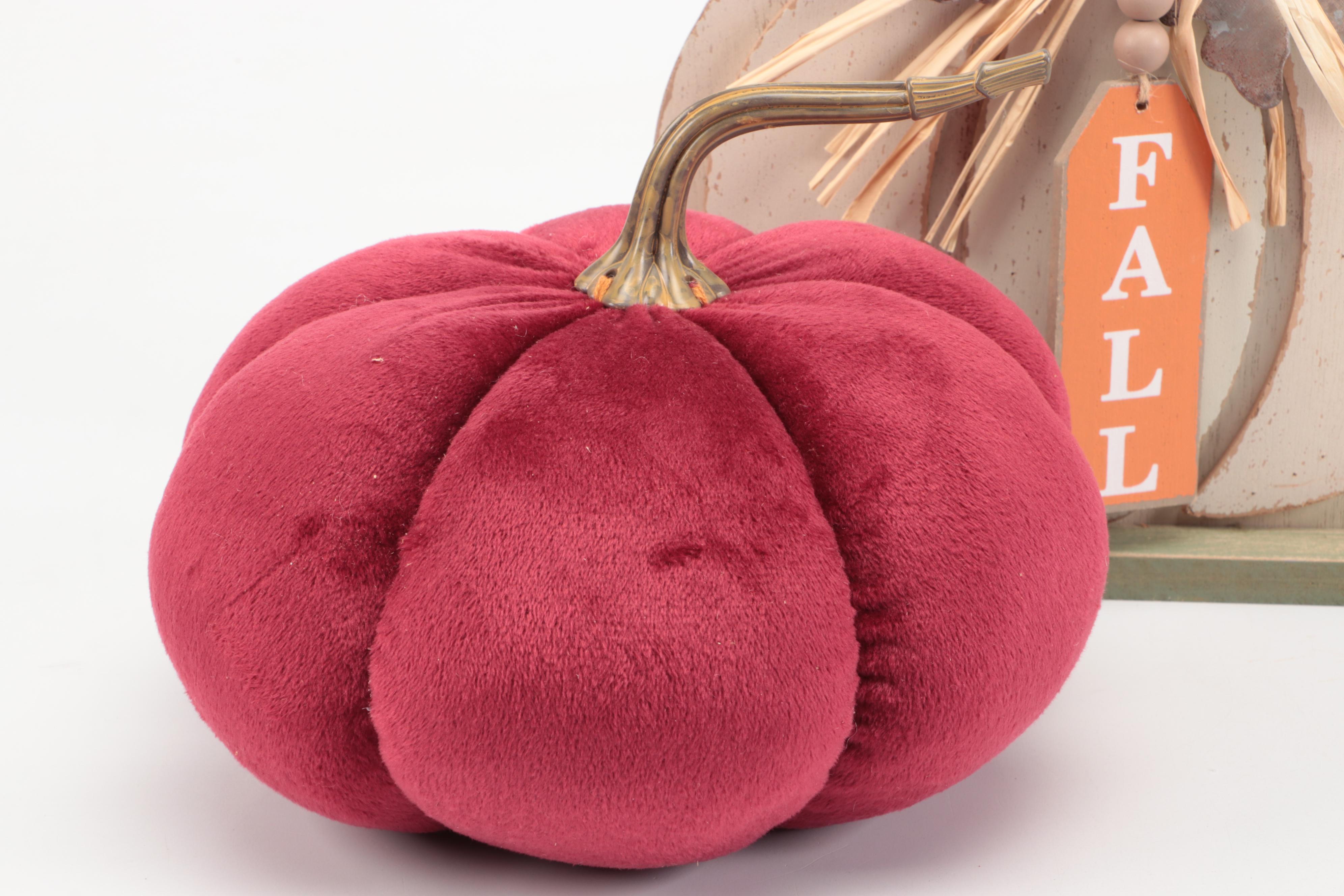 Fall Speckled Glass, Plush and Other Pumpkin Table Decor