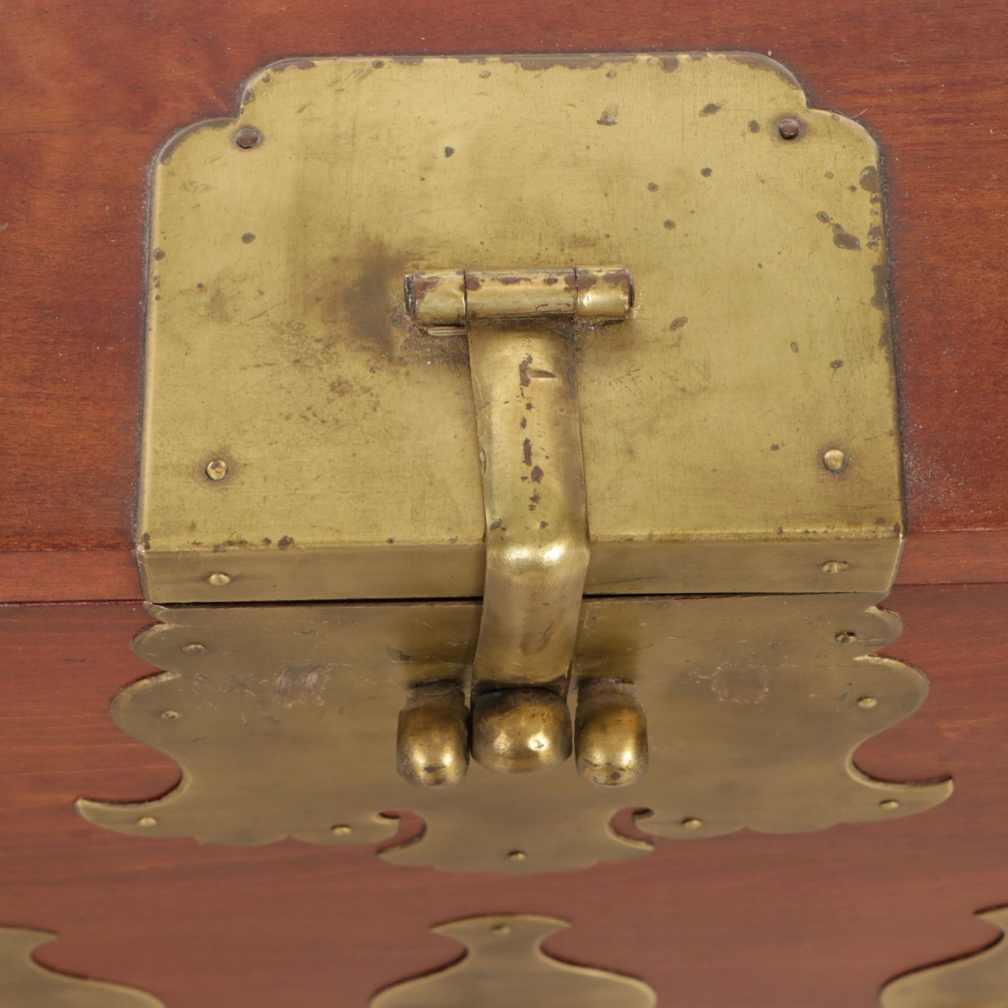 Chinese Style Wood and Brass Chest, Late 20th to 21st Century