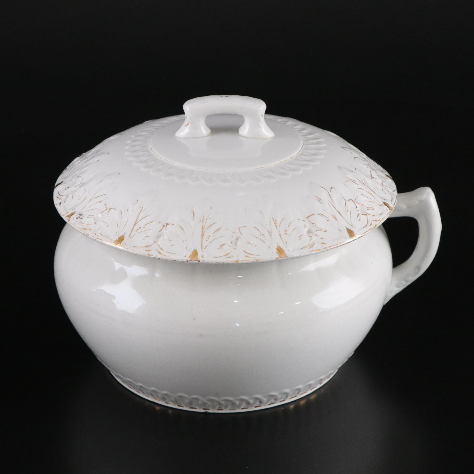 "Virginia" Gilt Collection of Wash Basin, Pitcher, Soup Tureen and More