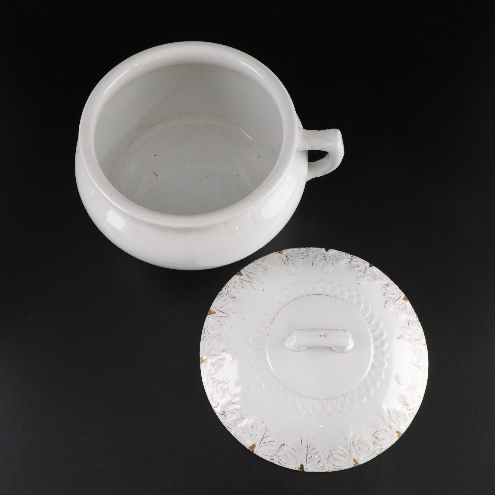 "Virginia" Gilt Collection of Wash Basin, Pitcher, Soup Tureen and More